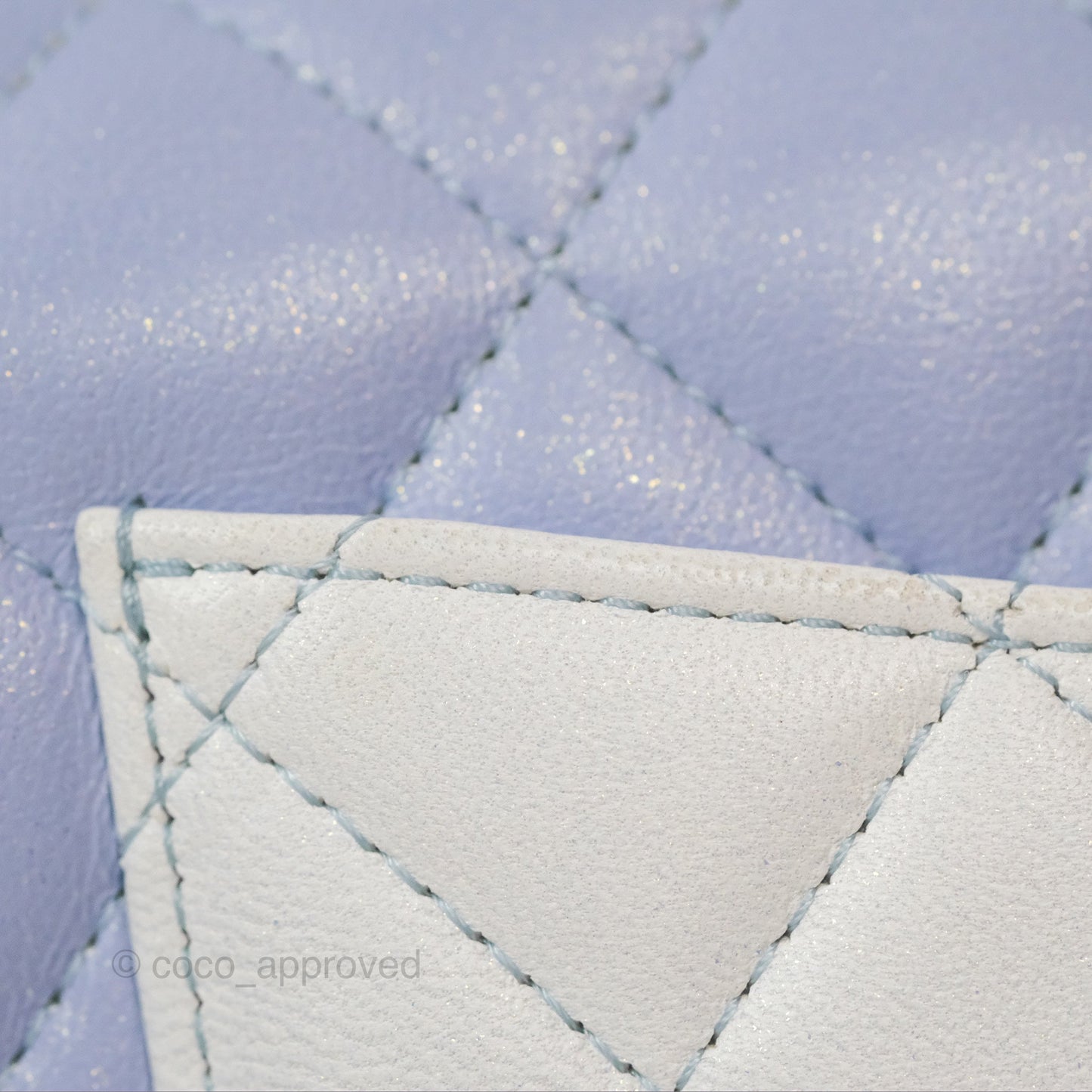 Chanel Quilted Mini Rectangular Flap Ombre Light Blue/Light Purple/White Iridescent Silver Hardware 21K