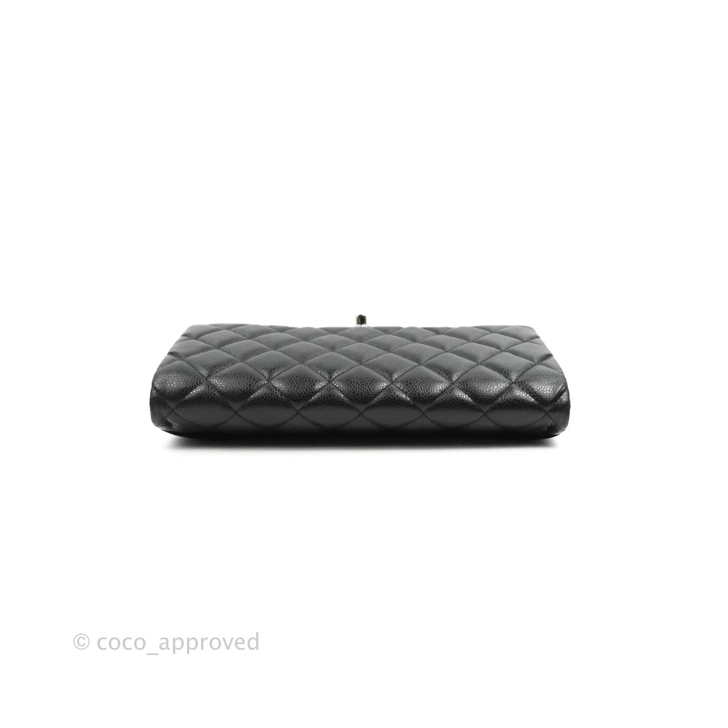 Chanel Quilted Clutch with Chain Caviar Black Silver Hardware