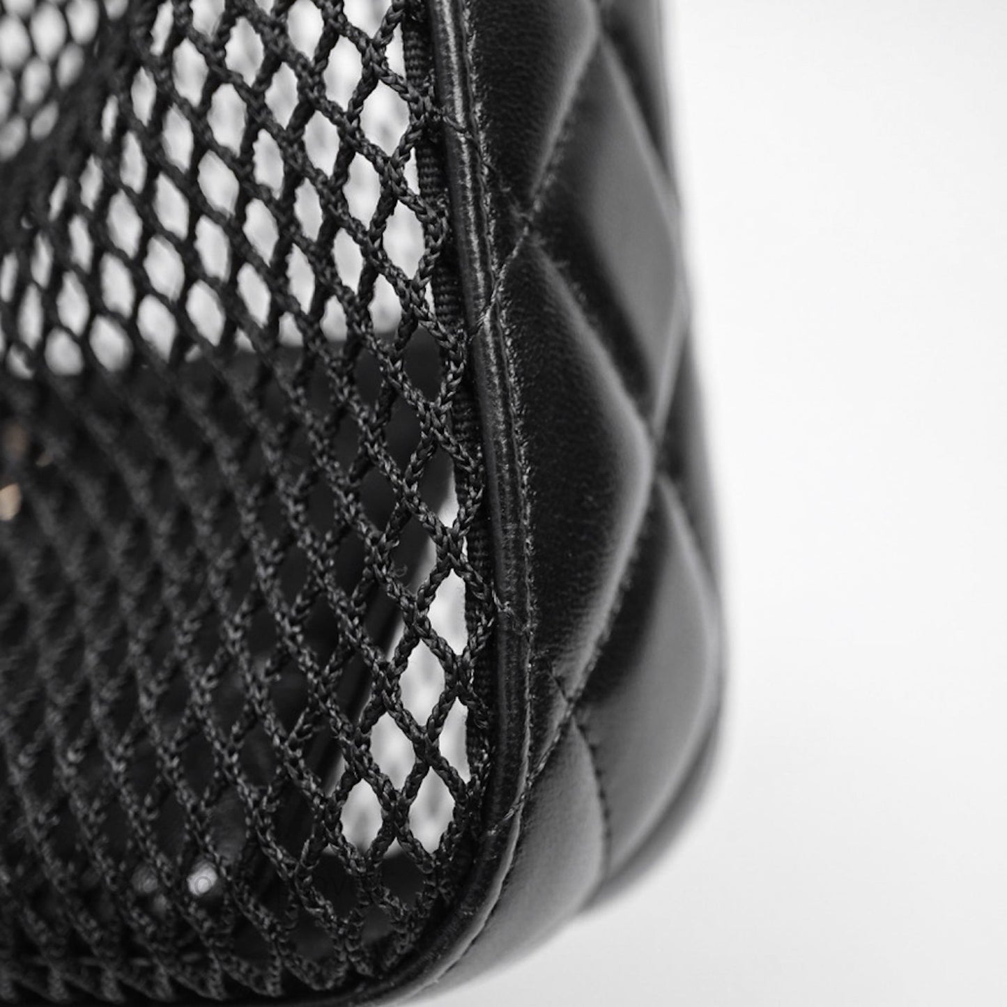 Chanel Mesh Clutch With Chain Black Shiny Lambskin Gold Hardware