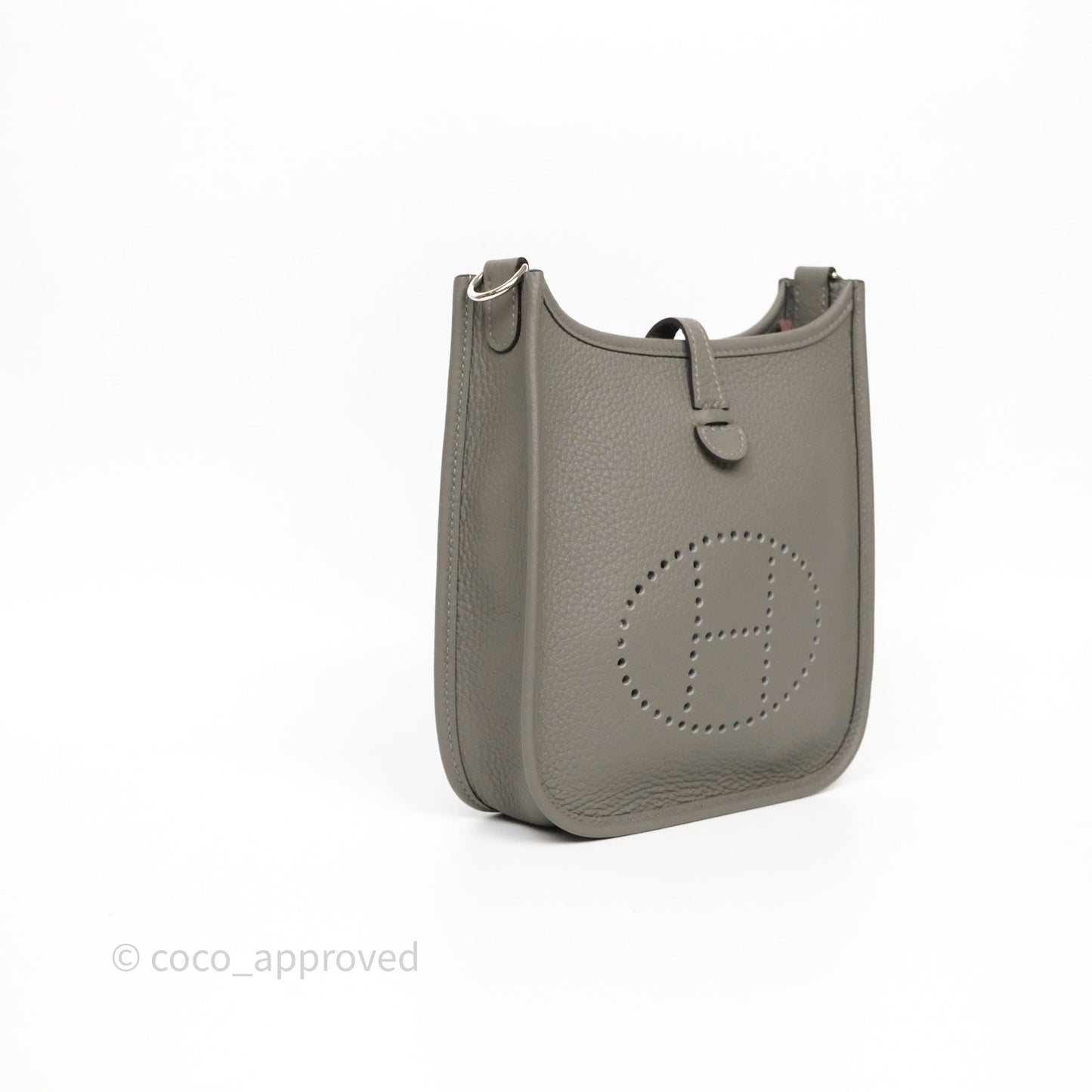 Hermès Mini Evelyne 16 Gris Meyer 0L Clemence Palladium Hardware