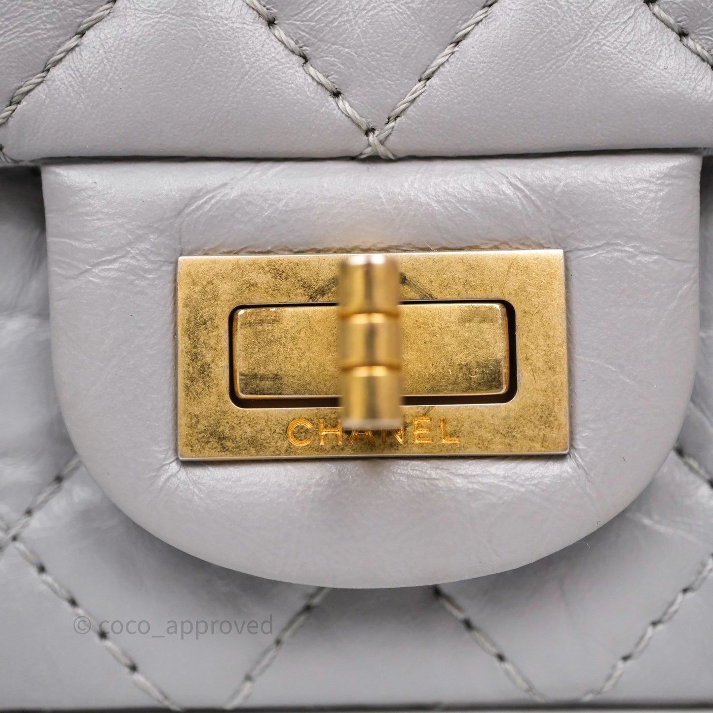 Chanel Mini Reissue 224 Grey Aged Calfskin Aged Gold Hardware