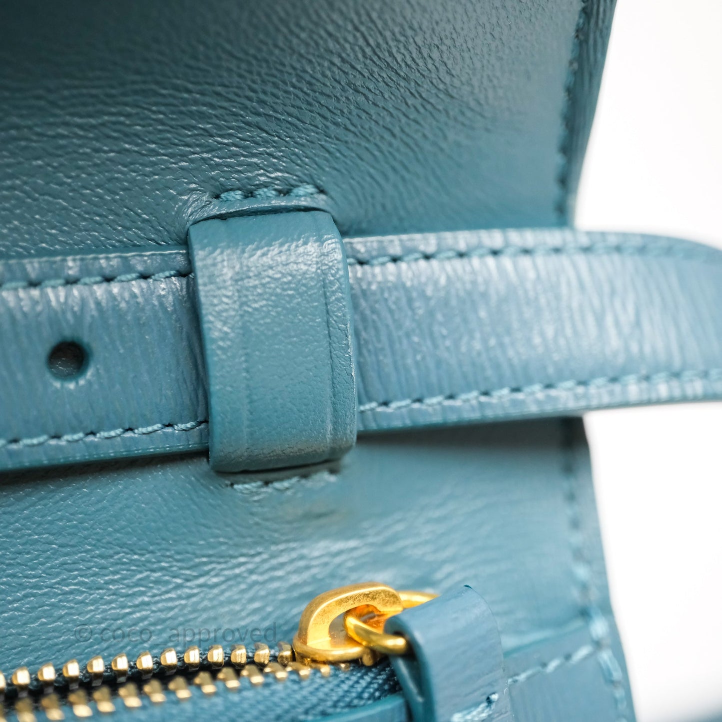 Celine Medium Classic Box Flap Blue Green Calfskin Gold Hardware