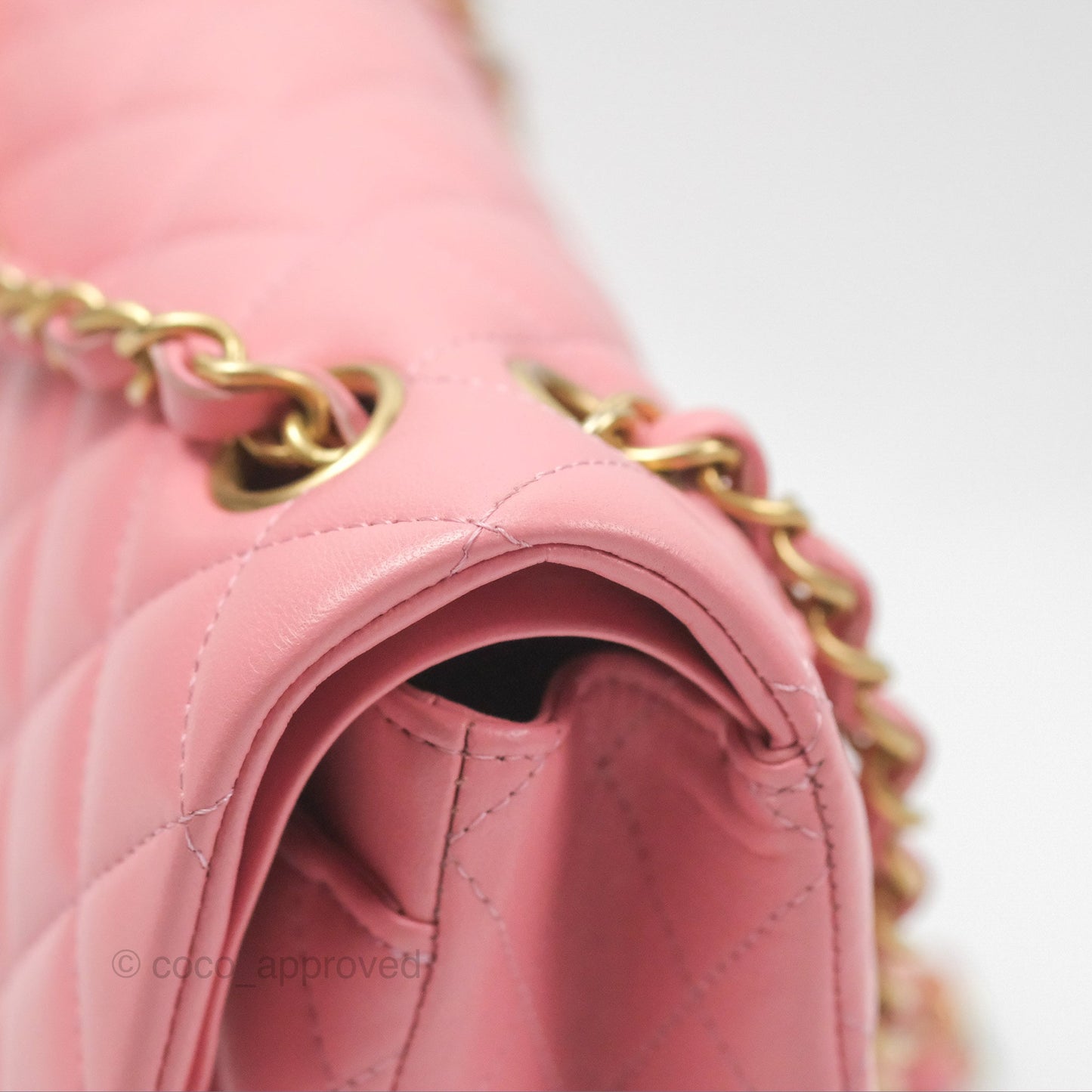 Chanel Small Classic Quilted Flap Pink Lambskin Gold Hardware