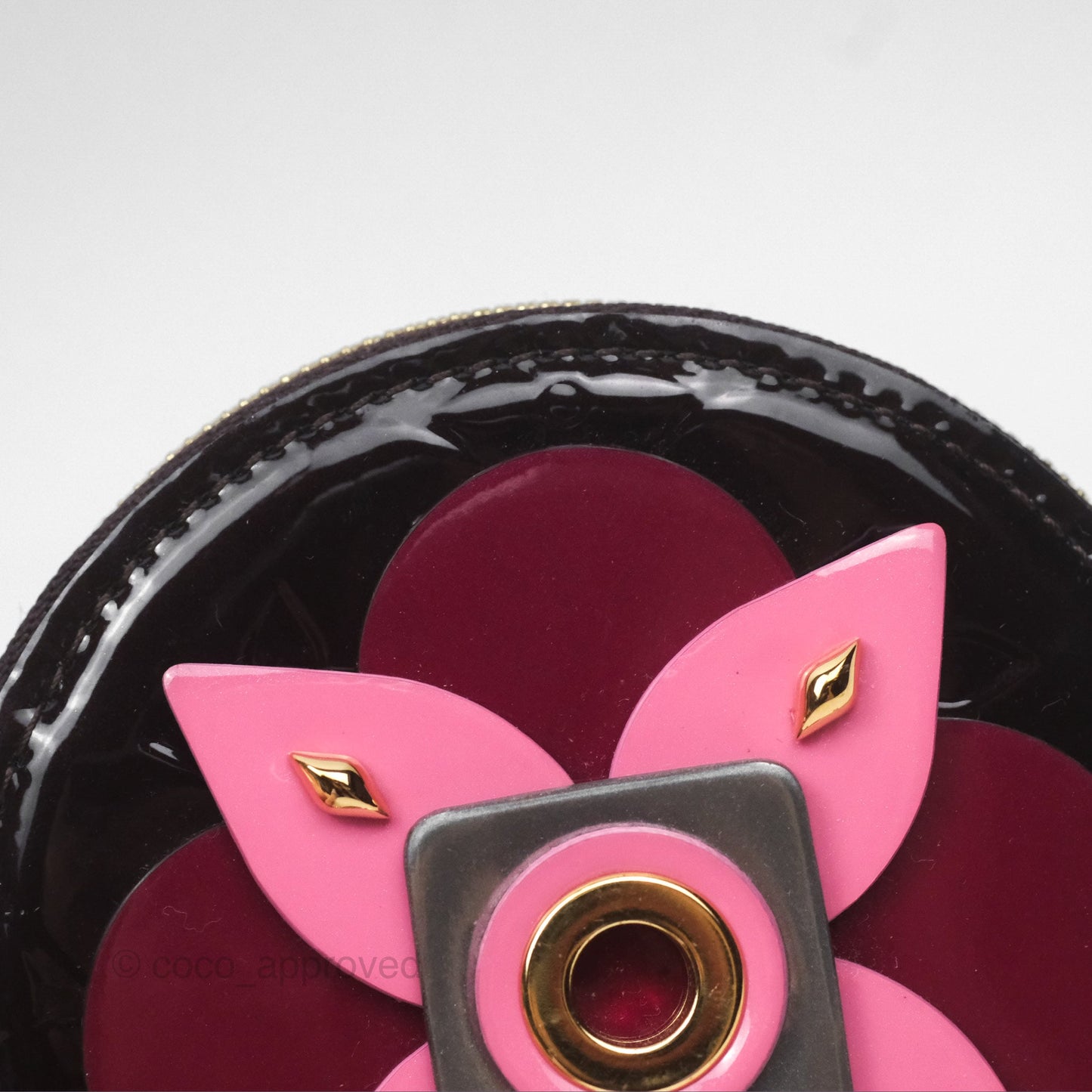 Louis Vuitton Porte Monnaie Rond Vernis Flower Wallet