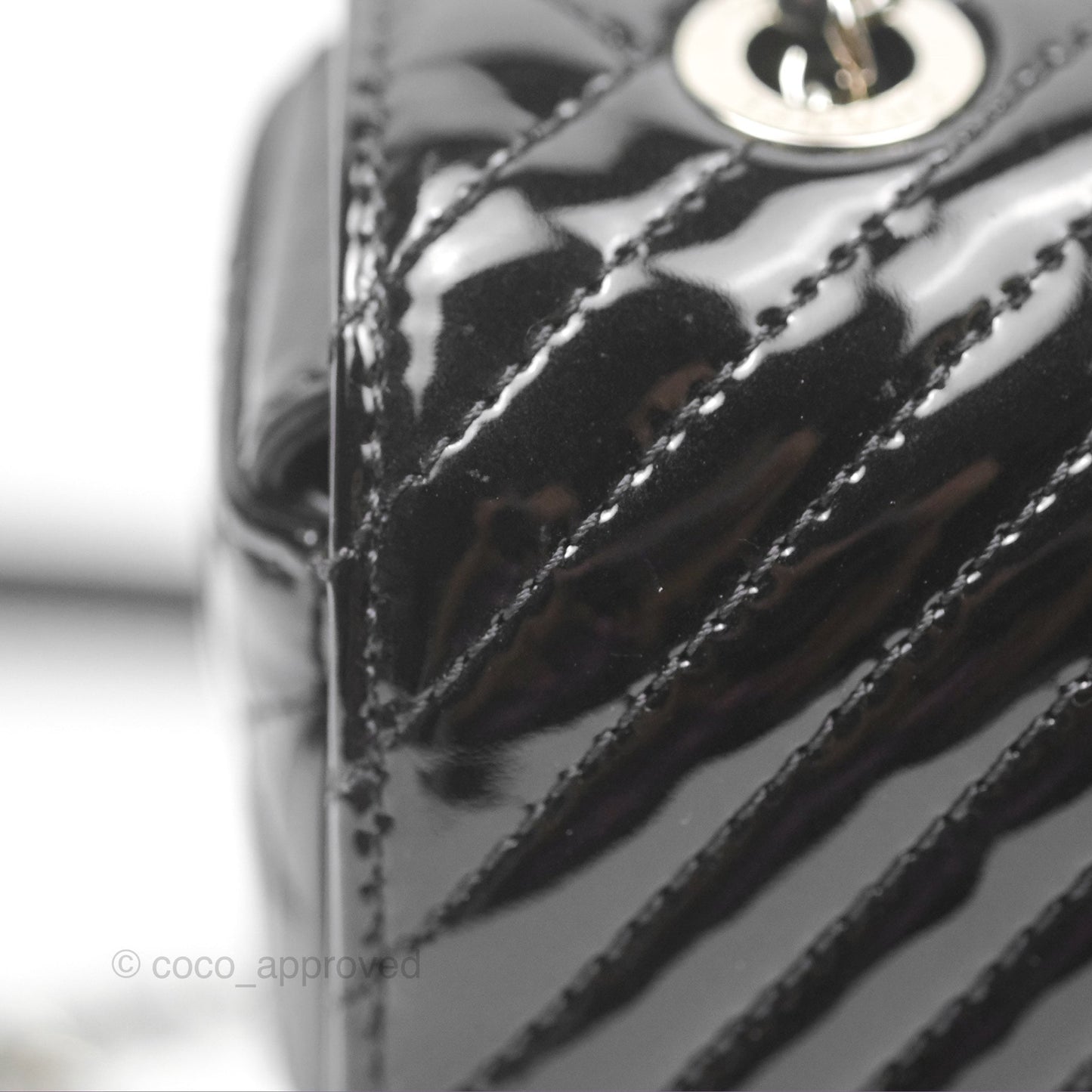 Chanel Small Flap Coco Boy Black Patent Silver Hardware