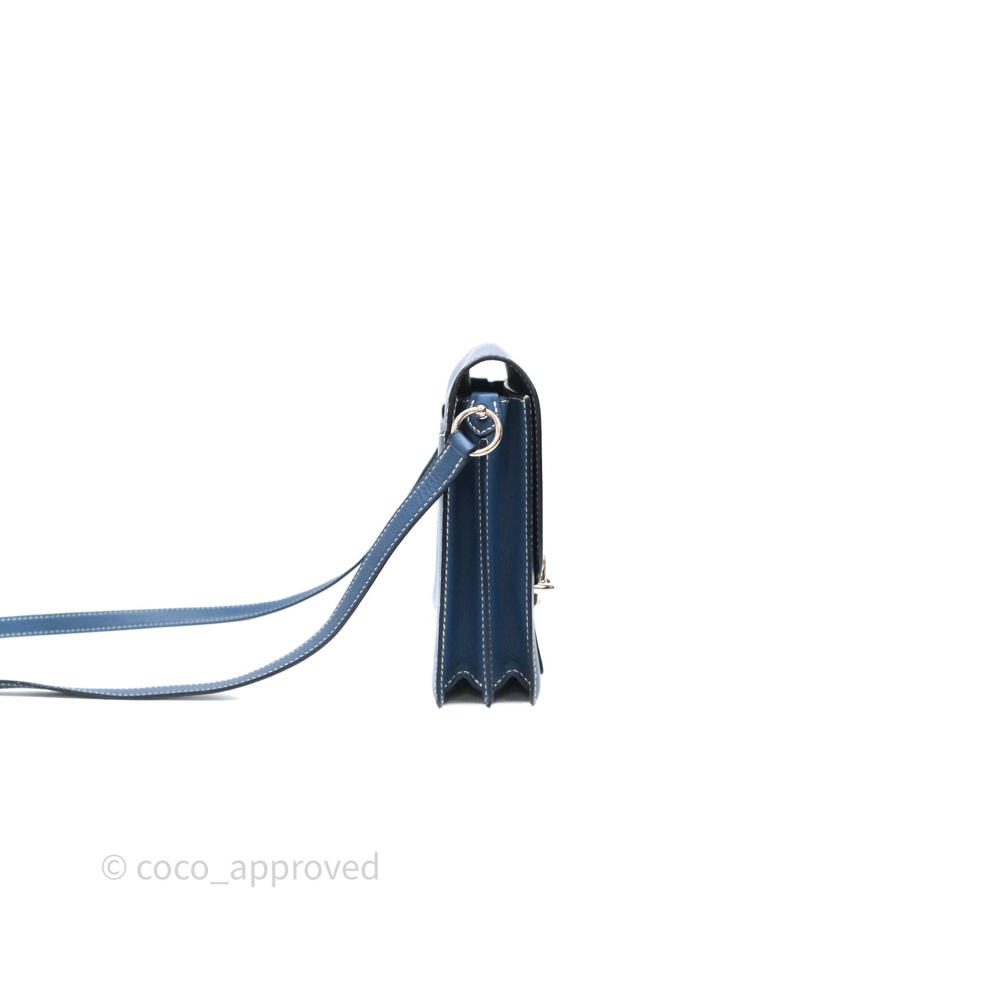 Hermès Roulis 23 Blue Evercolor Palladium Hardware