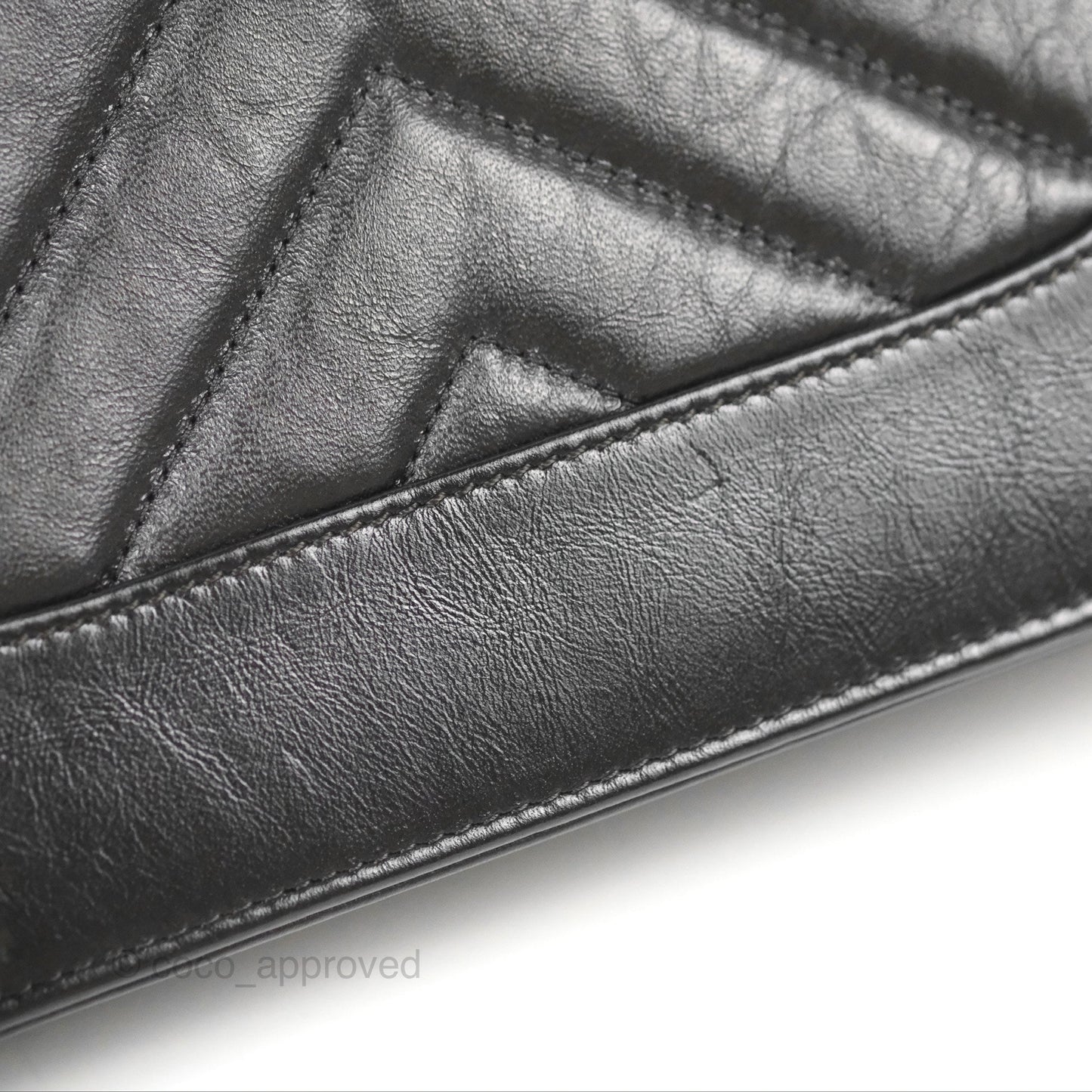 Chanel Chevron Wallet on Chain WOC Black Calfskin Gold Hardware