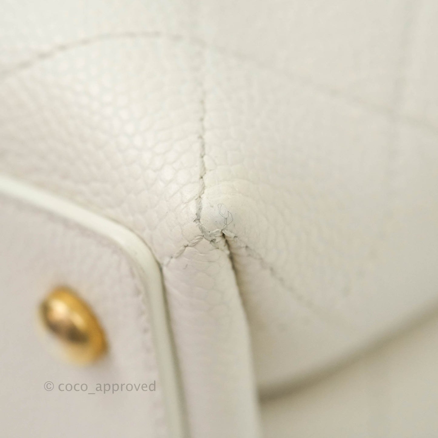 Chanel Grained Calfskin Ivory Drawstring Bucket Bag Aged Gold Hardware