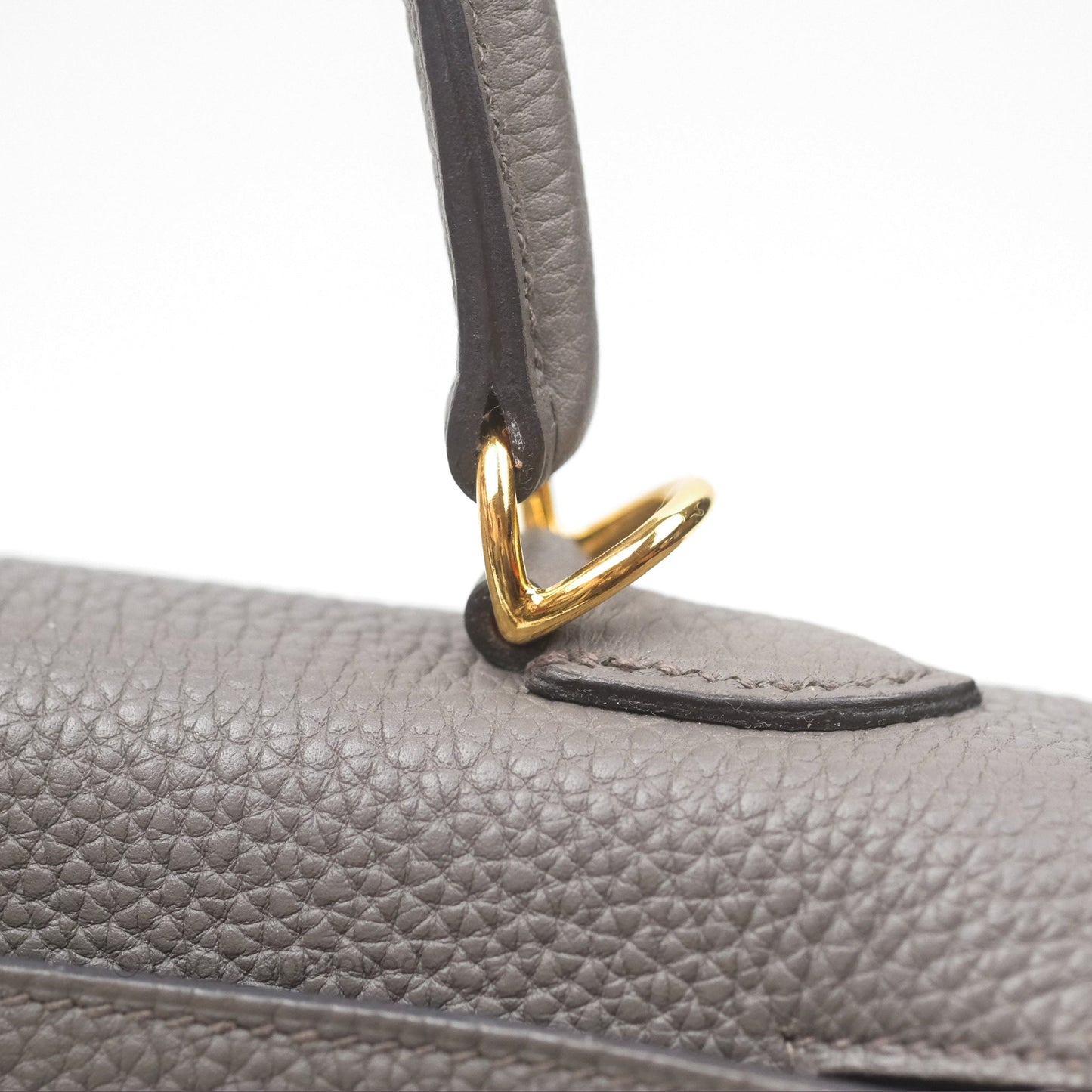 Hermès Retourne Kelly 25 Gris Etain 8F Togo Gold Hardware