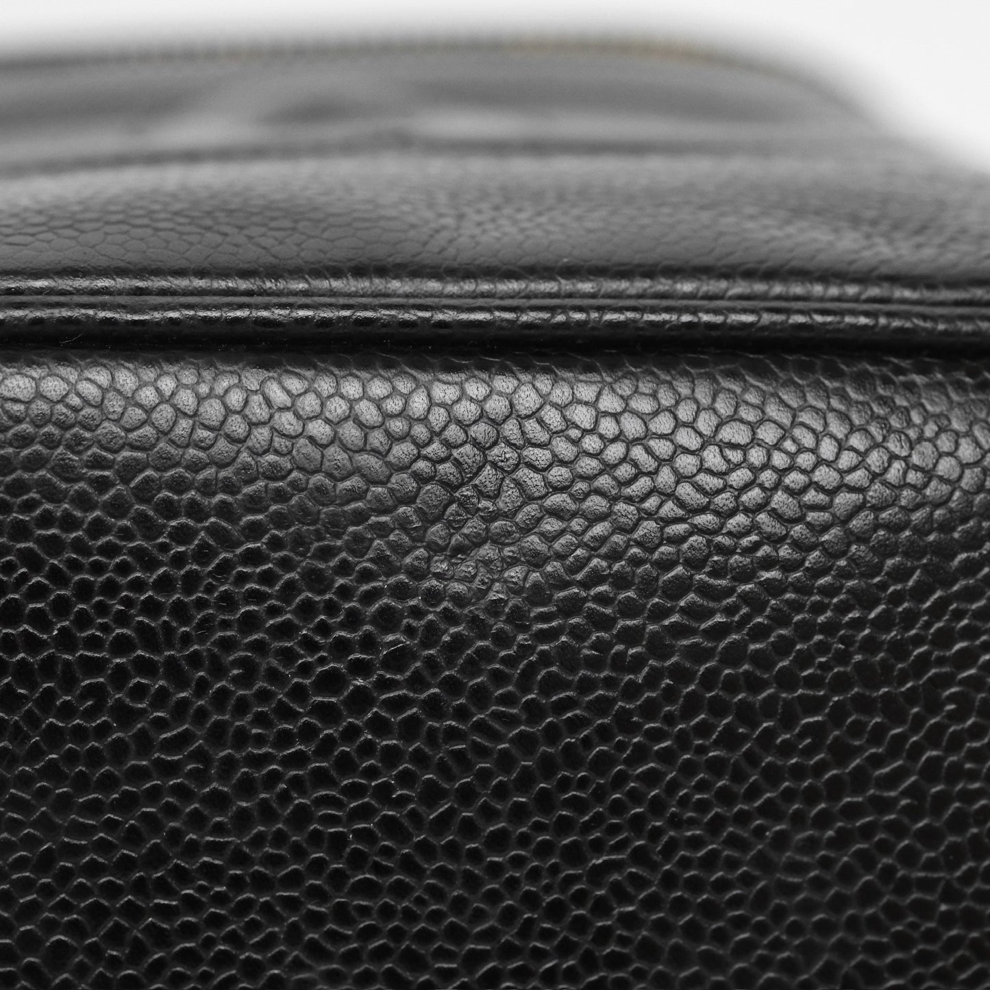 Chanel Vintage Vanity Case Black Caviar Gold Hardware