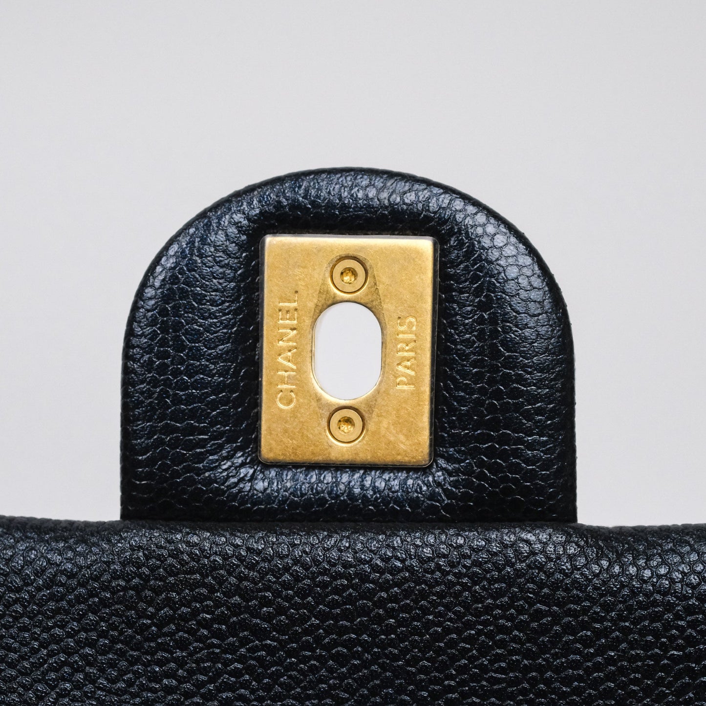 Chanel My Perfect Mini Flap Quilted Iridescent Navy Caviar Aged Gold Hardware