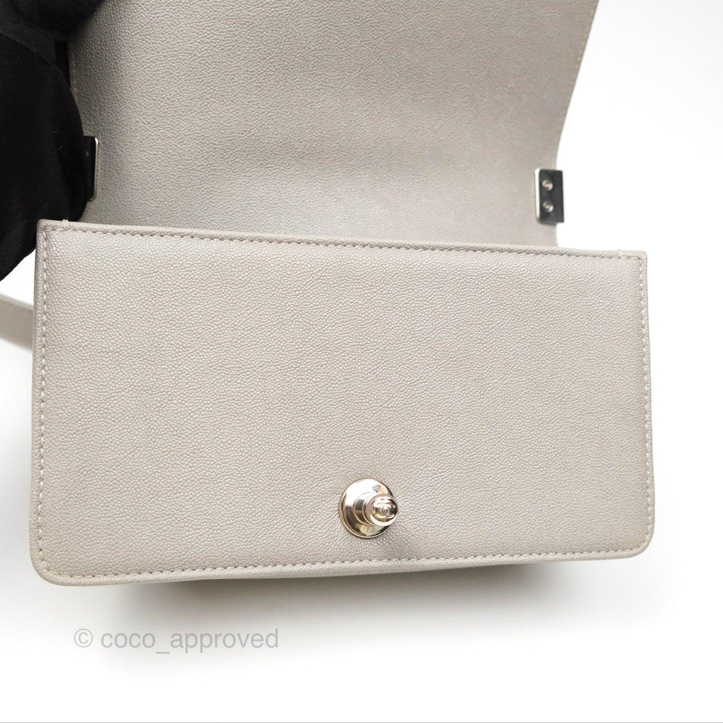 Chanel Small Boy Grey Caviar Silver Hardware