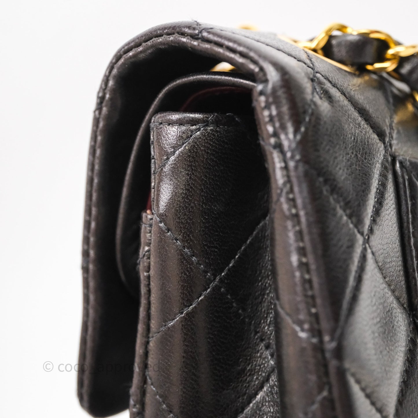 Chanel Vintage Classic Small Flap Bag Black Lambskin 24K Gold Hardware