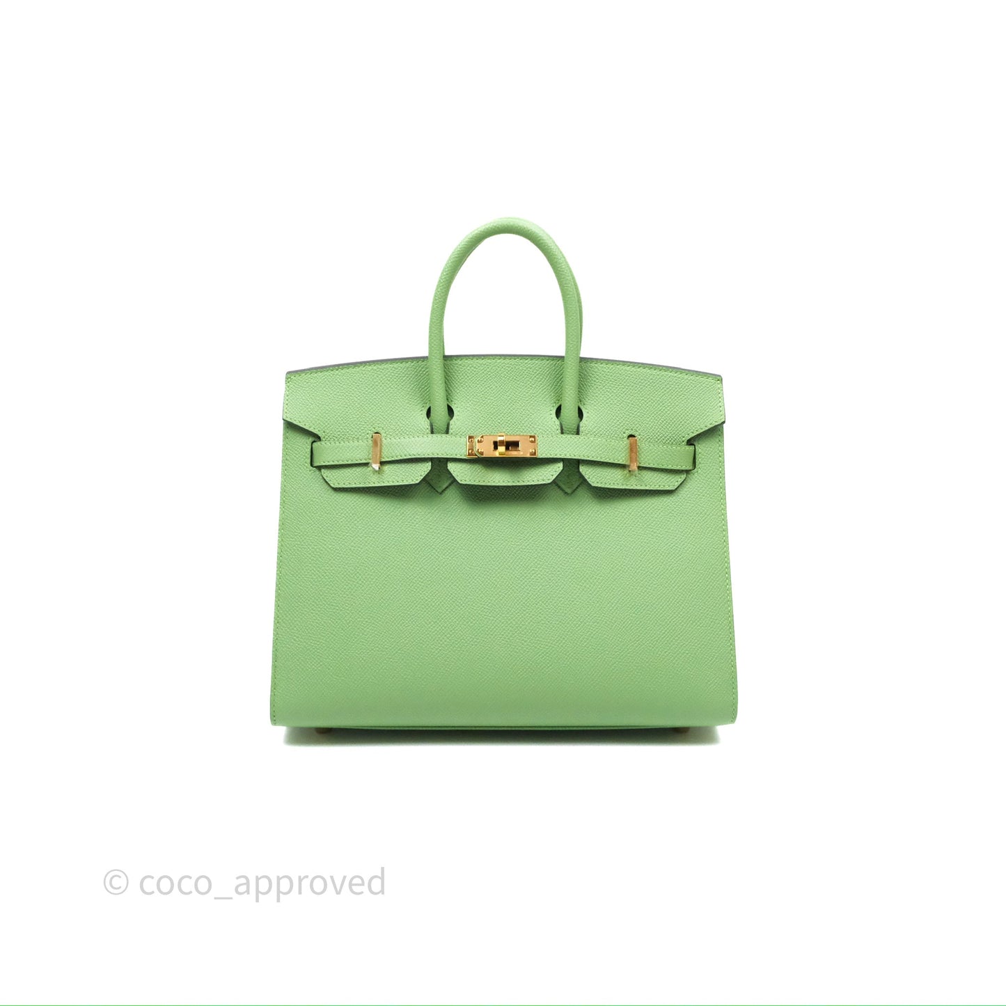 Hermès Birkin 25 Sellier Vert Criquet 3I Epsom Gold Hardware