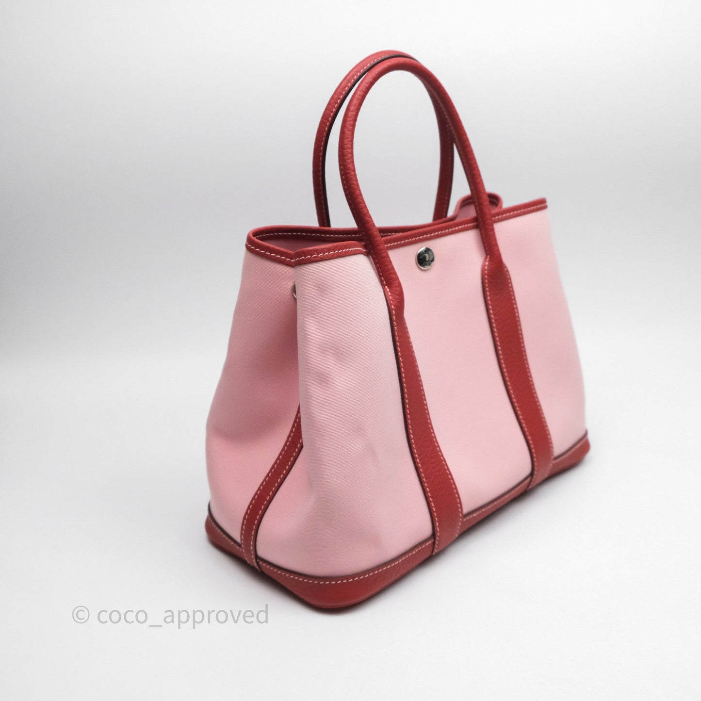 Hermès Garden Party 30 Canvas Rose Sakura 3Q/ Rouge Duchesse 2V