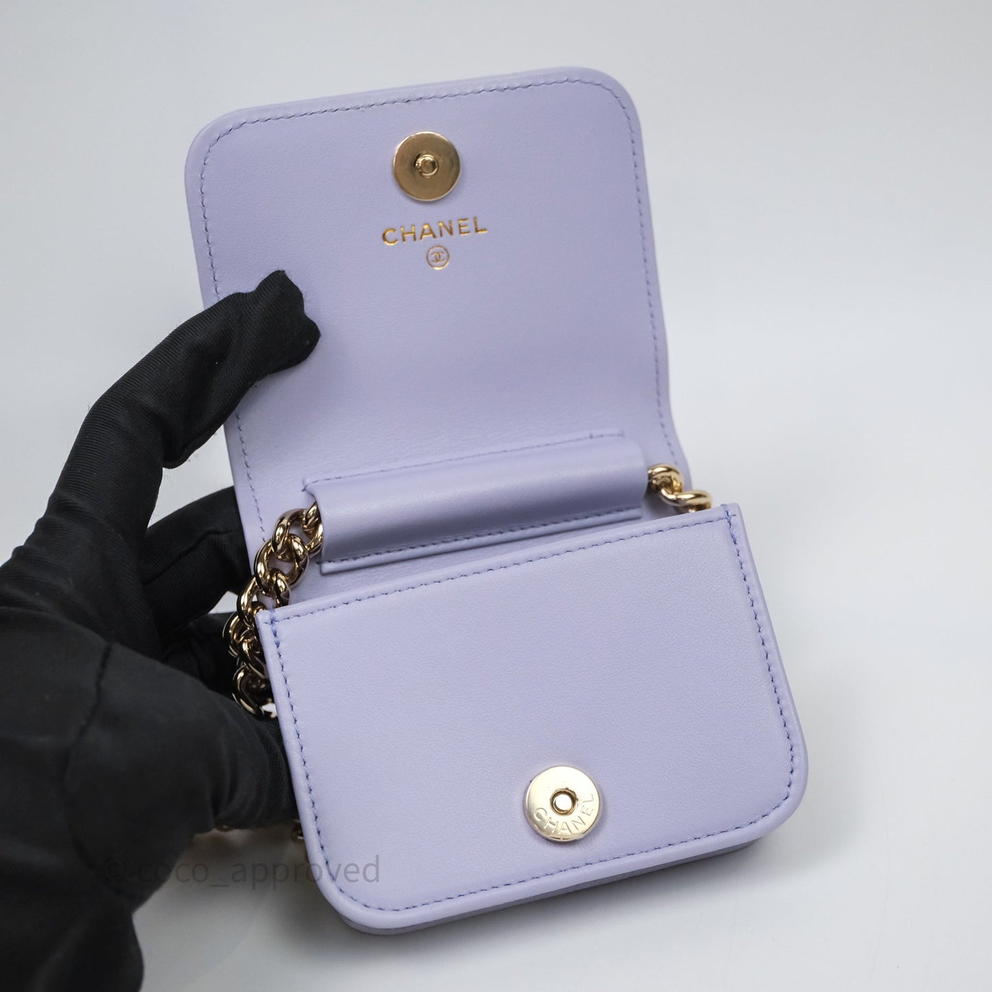 Chanel Quilted Boy Belt Bag Purple Caviar Gold Hardware