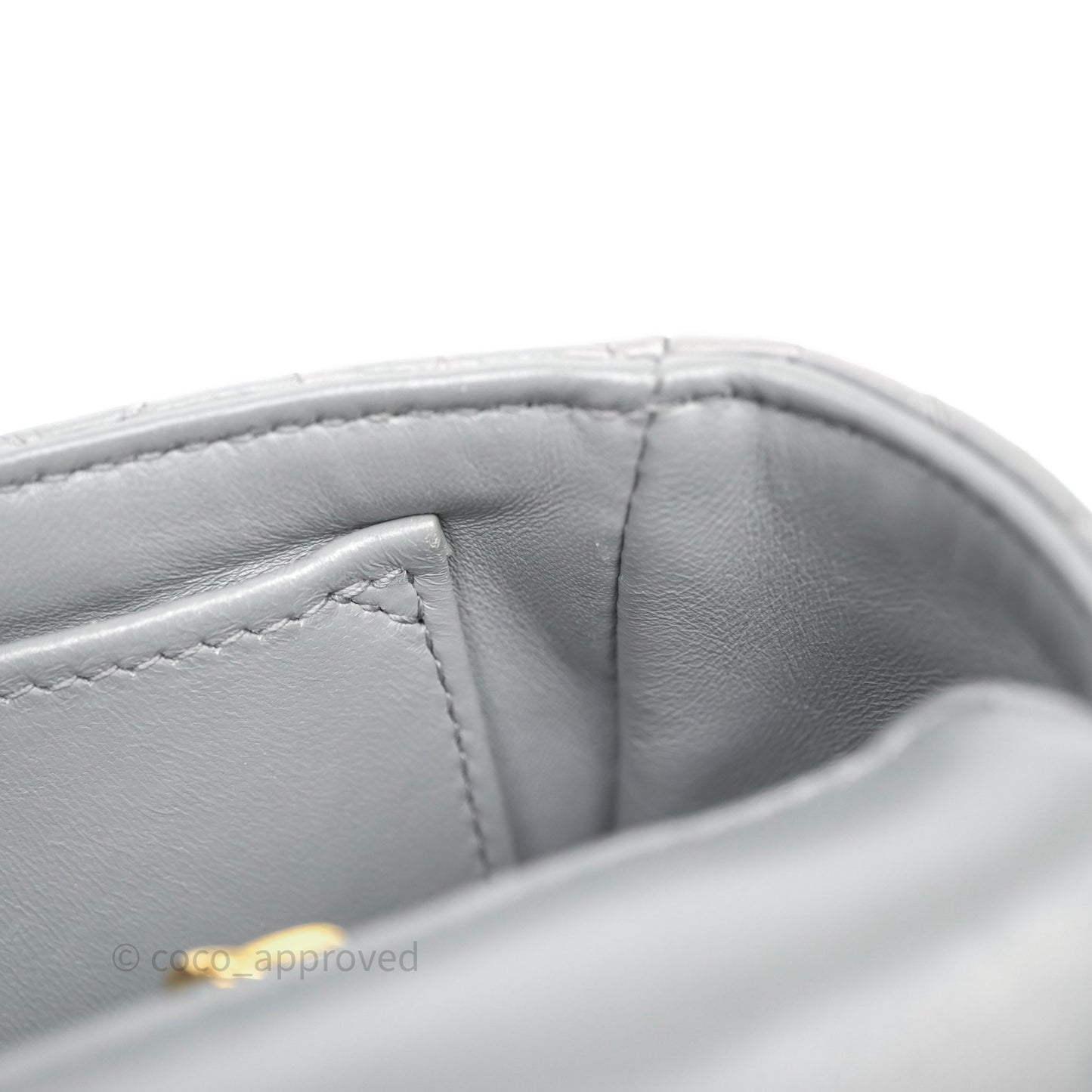 Christian Dior Caro Bag Medium Stone Grey Cannage Calfskin Gold Hardware
