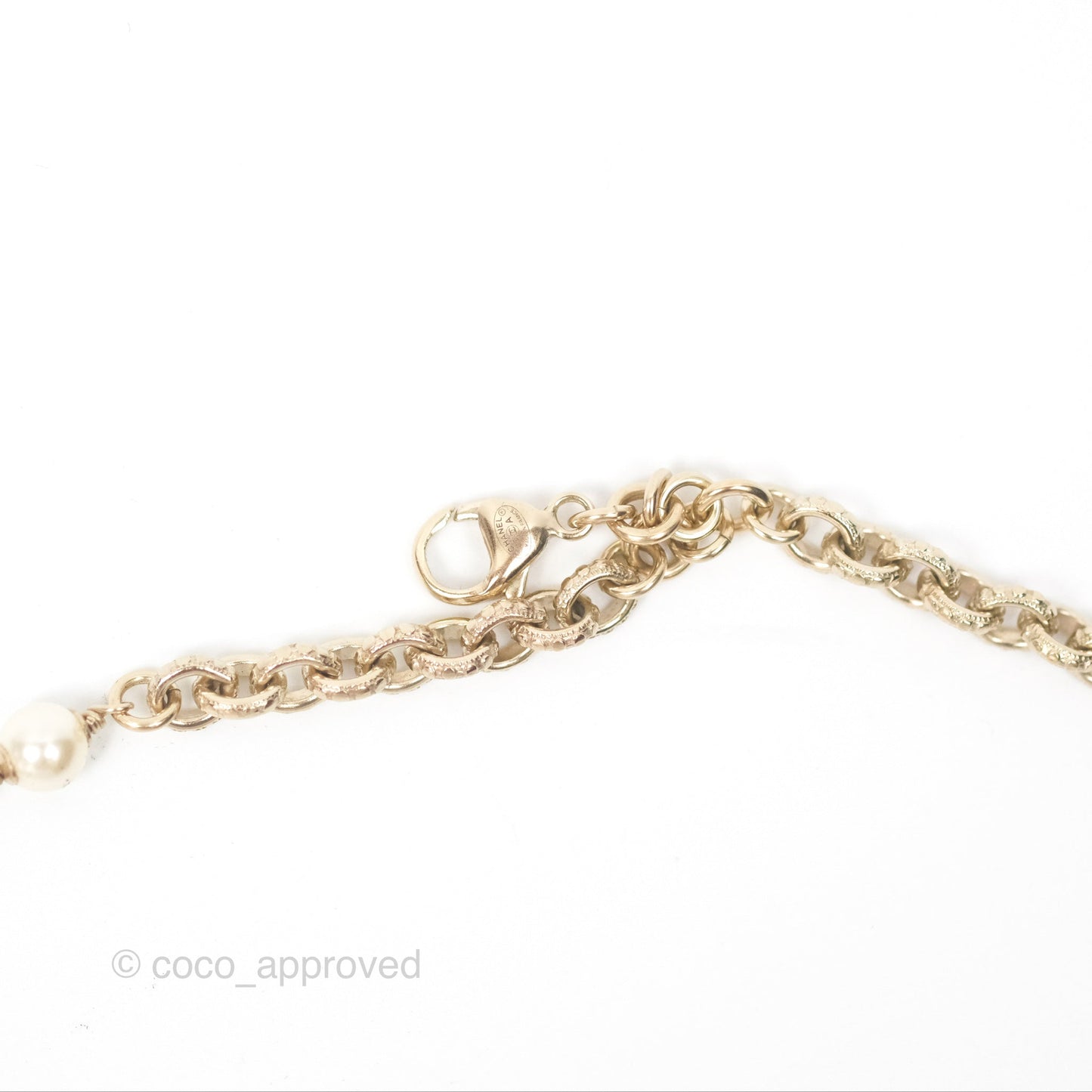 Chanel CC Keys Pendant Double Chain Necklace Gold Tone 17A