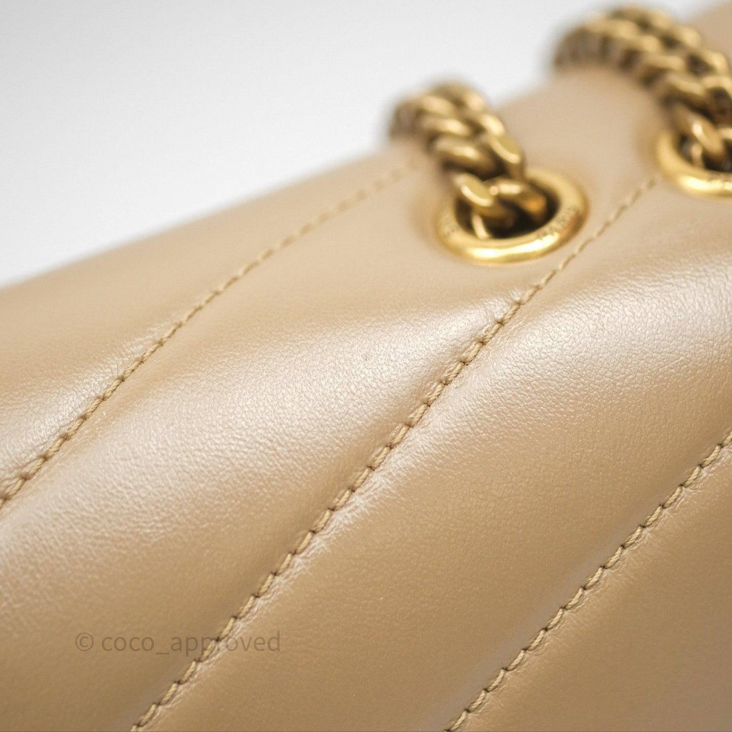 Saint Laurent Loulou Small Flap Bag Beige Gold Hardware