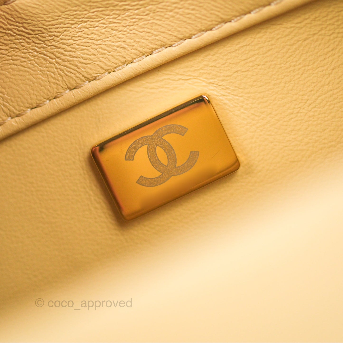 Chanel Small Flap Bag with Chain Strap Yellow Lambskin Aged Gold Hardware