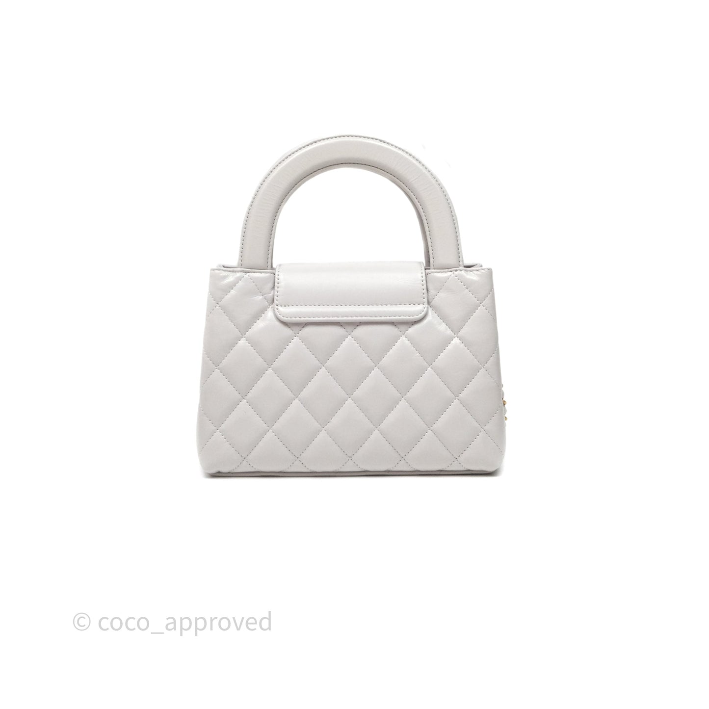 Chanel Kelly Bag Quilted Light Grey Shiny Calfskin Aged Gold Hardware
