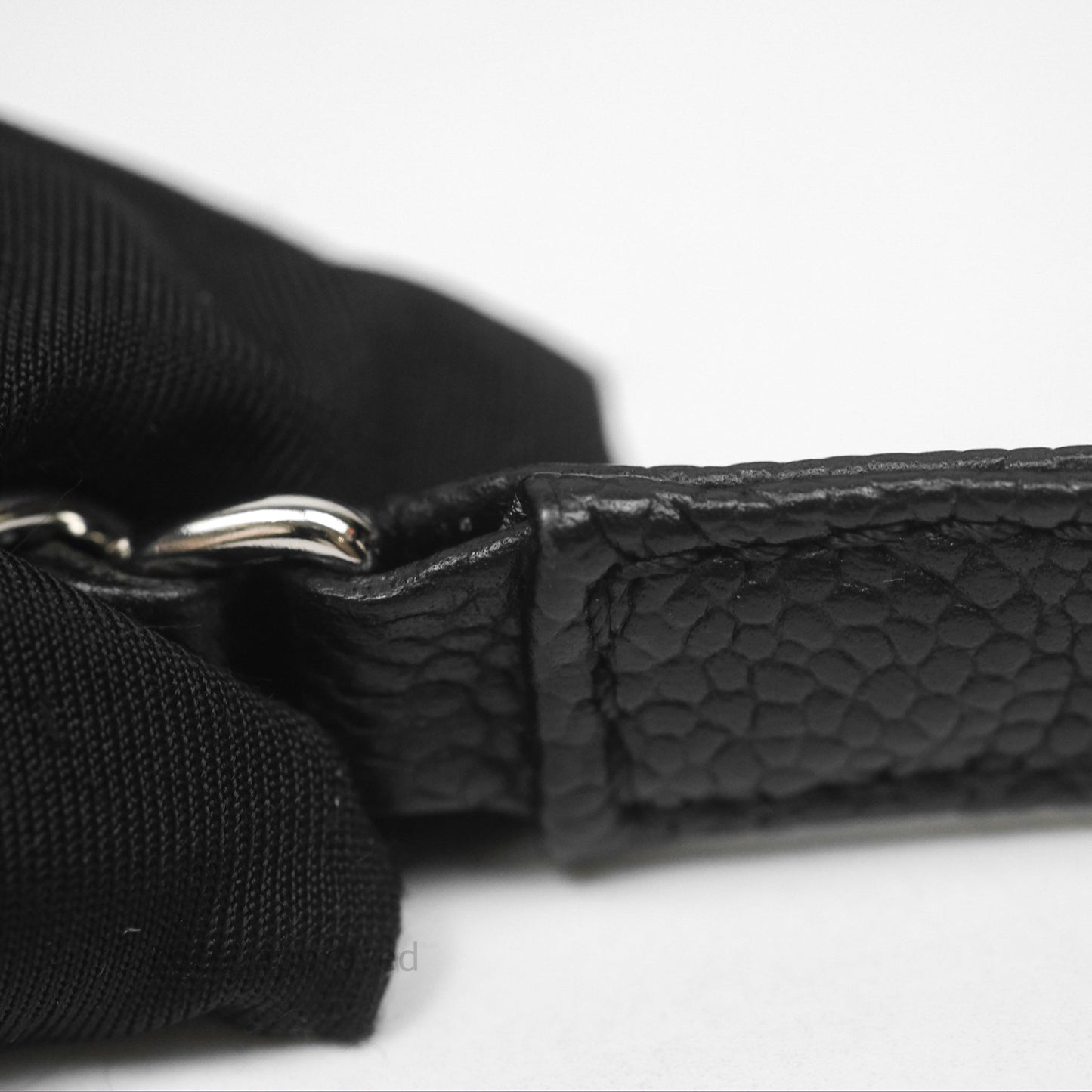 Chanel Quilted Easy Flap Bag Black Caviar Silver Hardware