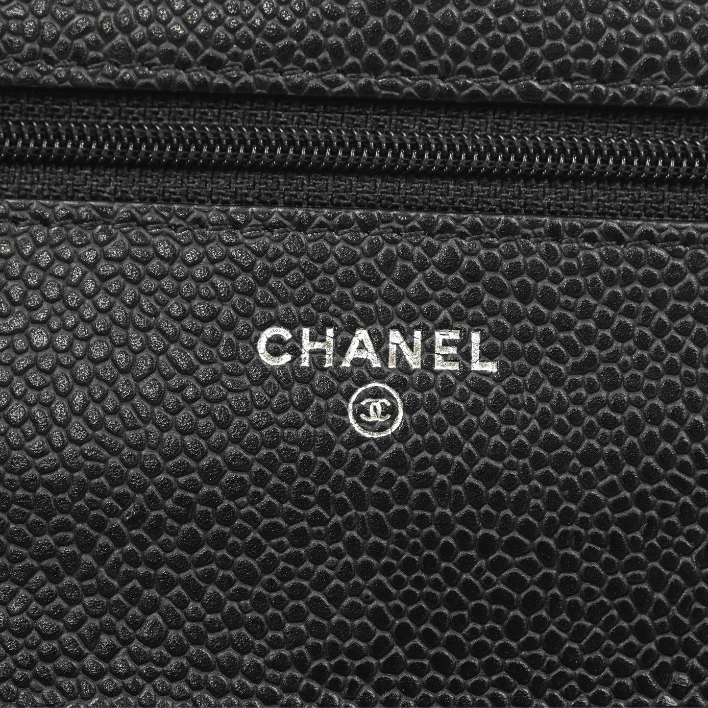Chanel Quilted Classic Wallet On Chain WOC Black Caviar Silver Hardware