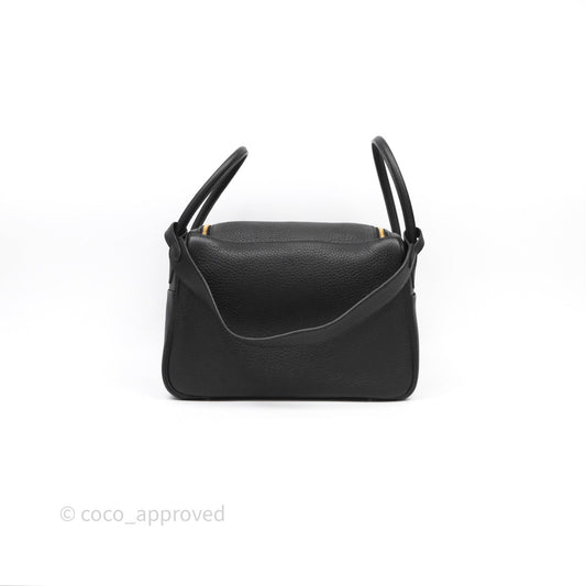 Hermes Lindy 26 Black Noir 89 Clemence Gold Hardware