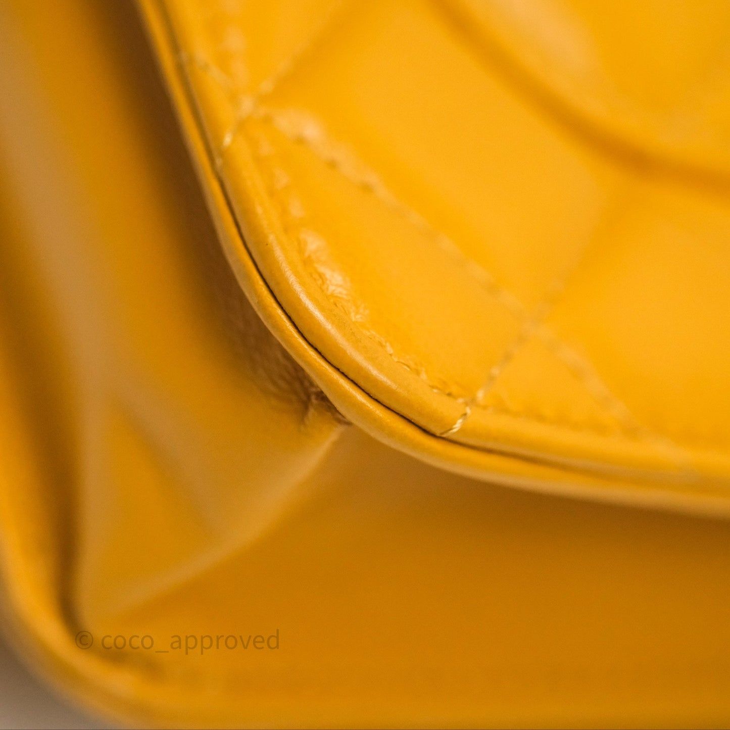 Chanel Quilted Classic Chain Around WOC Yellow Lambskin Aged Gold Hardware