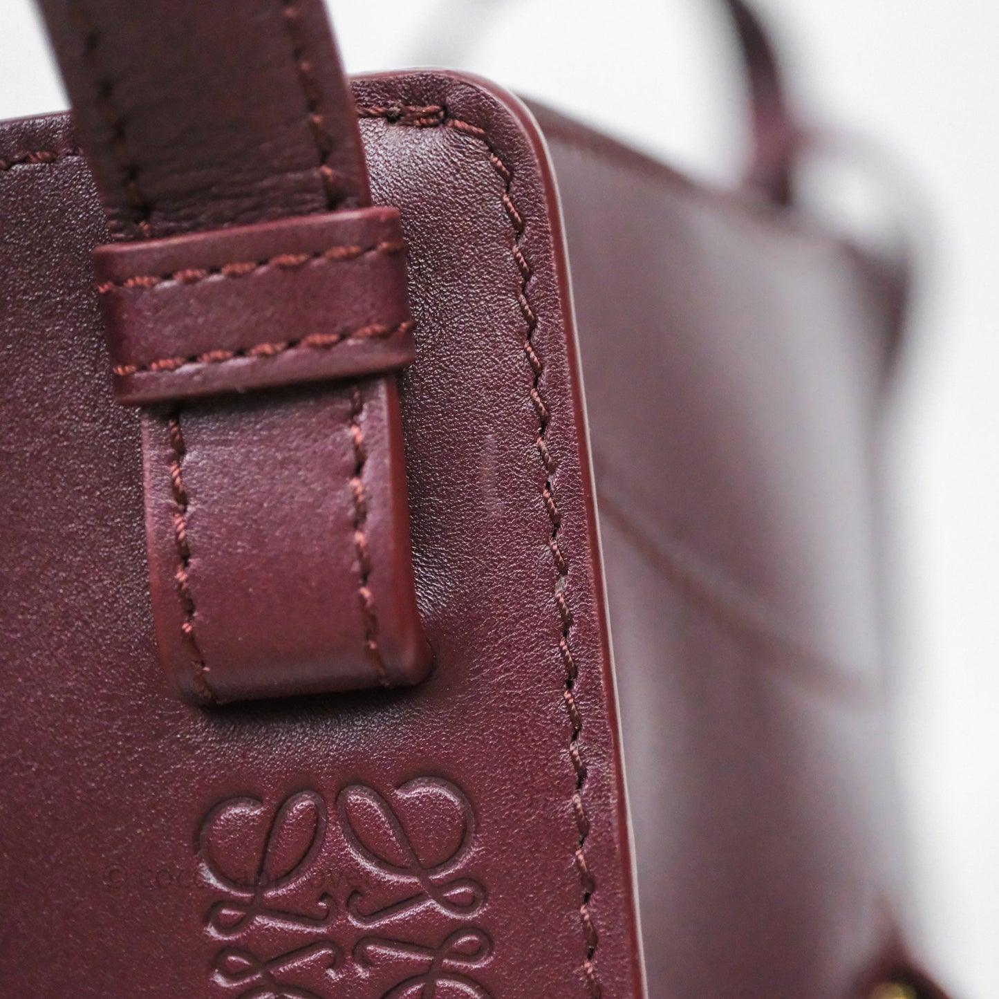 Loewe Hammock Slice Dark Red Bag Gold Hardware