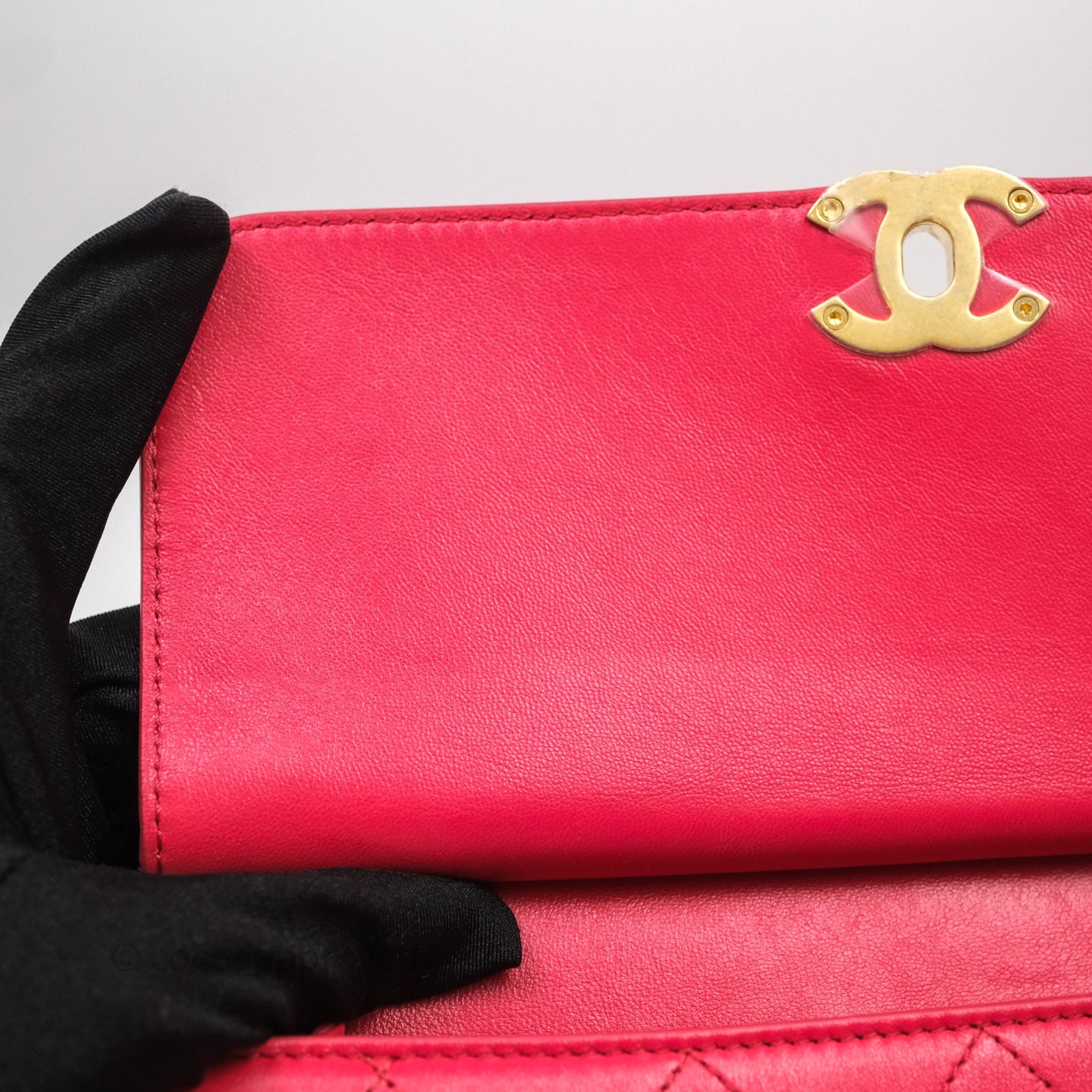 Chanel Small Coco Luxe Flap Bag Red Calfskin Aged Gold Hardware