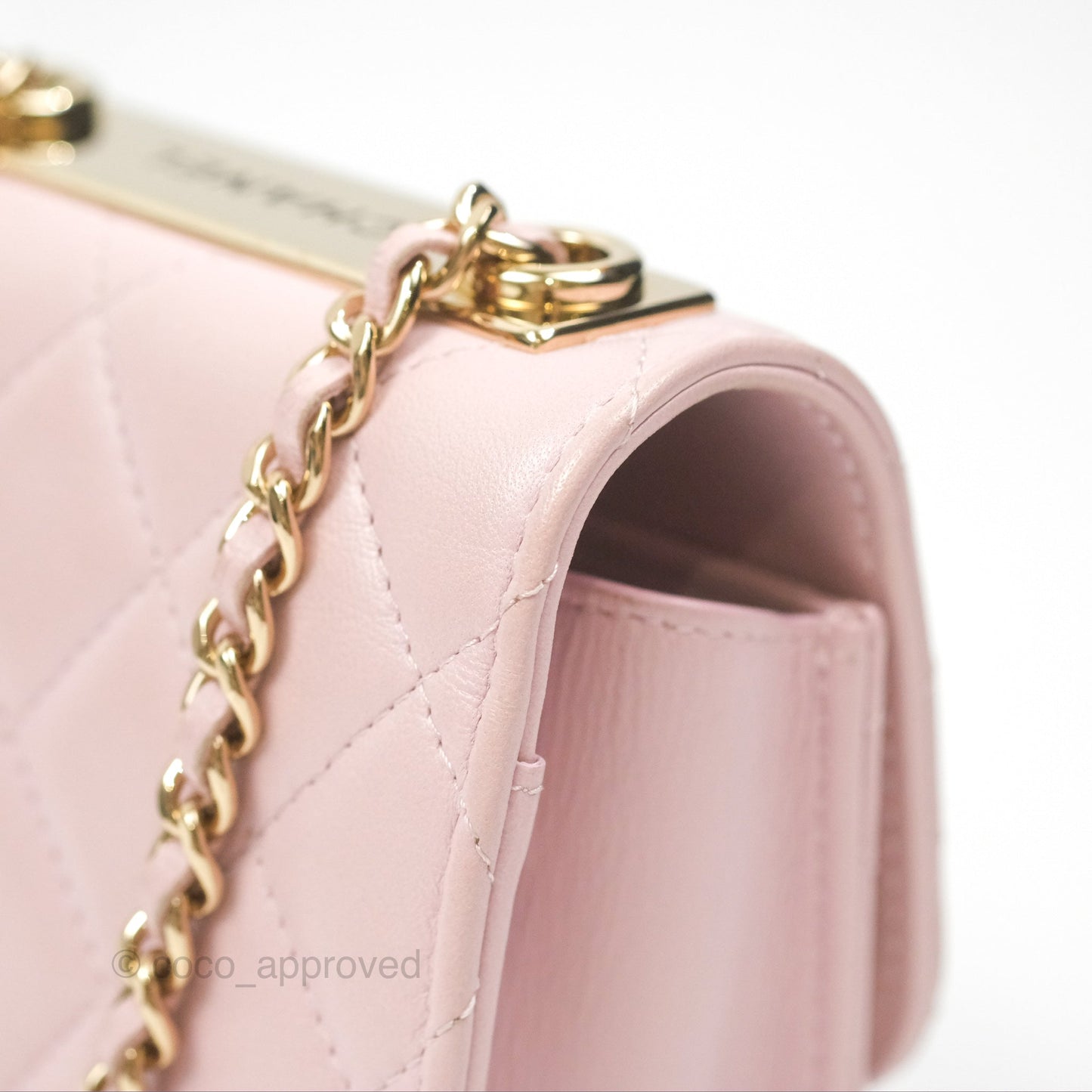 Chanel Mini Quilted Trendy CC Clutch With Chain Lilac Rose Clair Lambskin Gold Hardware