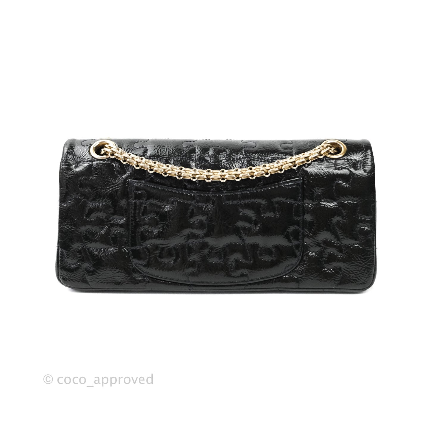 Chanel Puzzle 2.55 Reissue East West Flap Dark Green Patent Gold Hardware