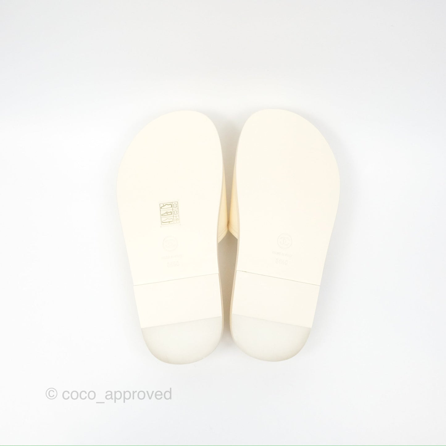 Chanel Multi-color Cha-Nel Logo Ivory Lambskin Slippers