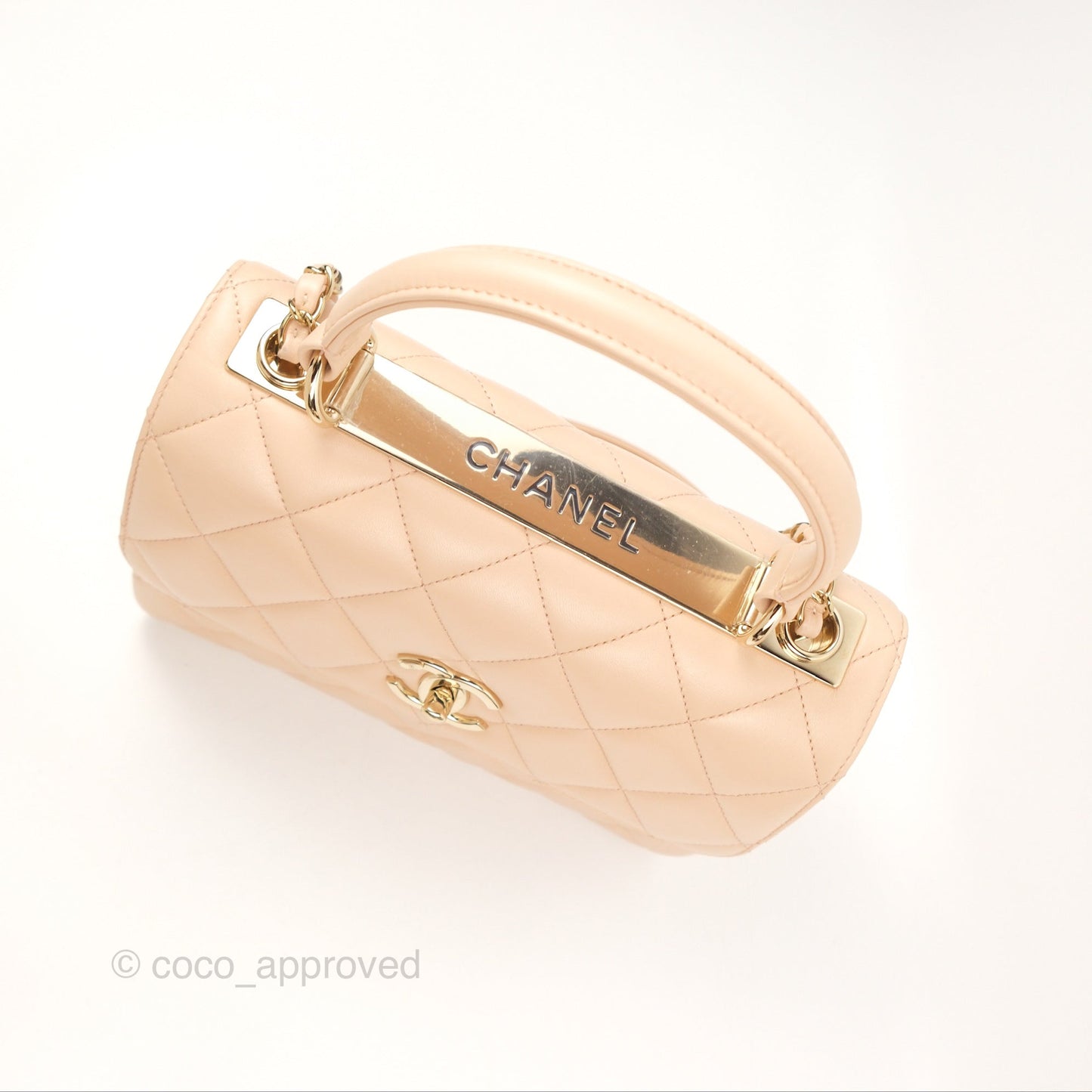 Chanel Small Trendy CC Light Beige Pink Lambskin Gold Hardware