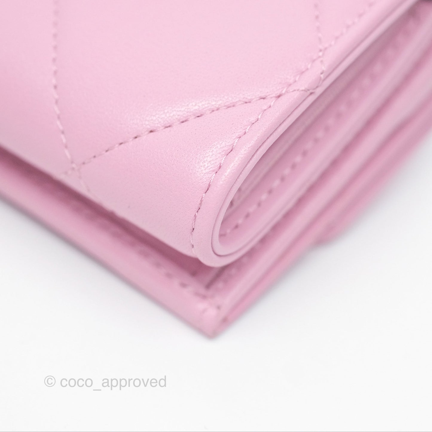 Chanel 19 Short Trifold Wallet Pink Lambskin Silver Hardware