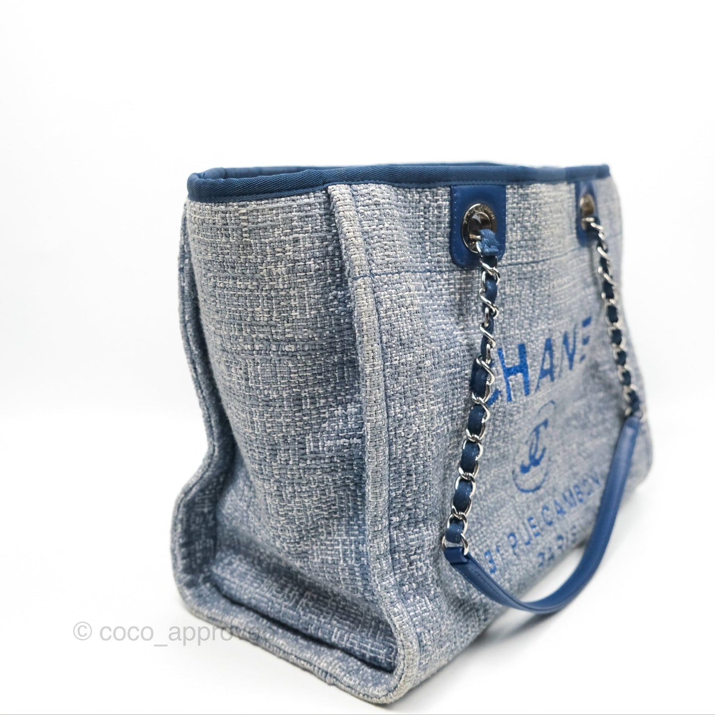 Chanel Medium Deauville Tote Blue Canvas