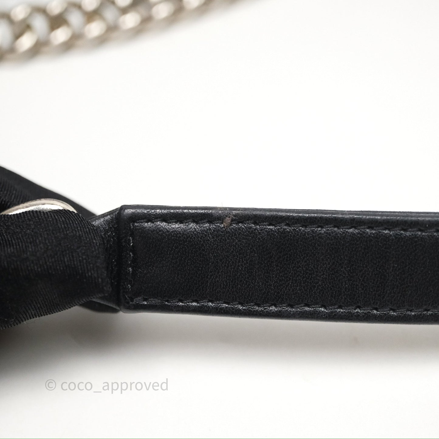 Chanel Medium Boy Chevron Iridescent PVC Lambskin Black Silver Hardware