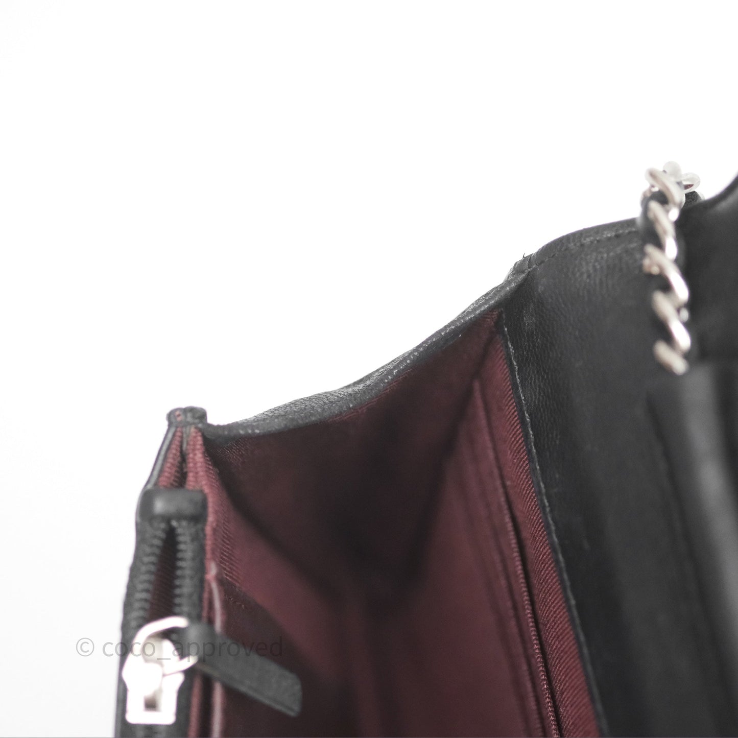 Chanel Quilted WOC Black Lambskin Silver Hardware