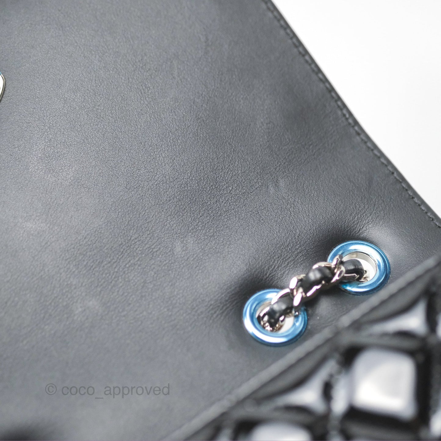 Chanel Small Flap Coco Boy Black Patent Silver Hardware