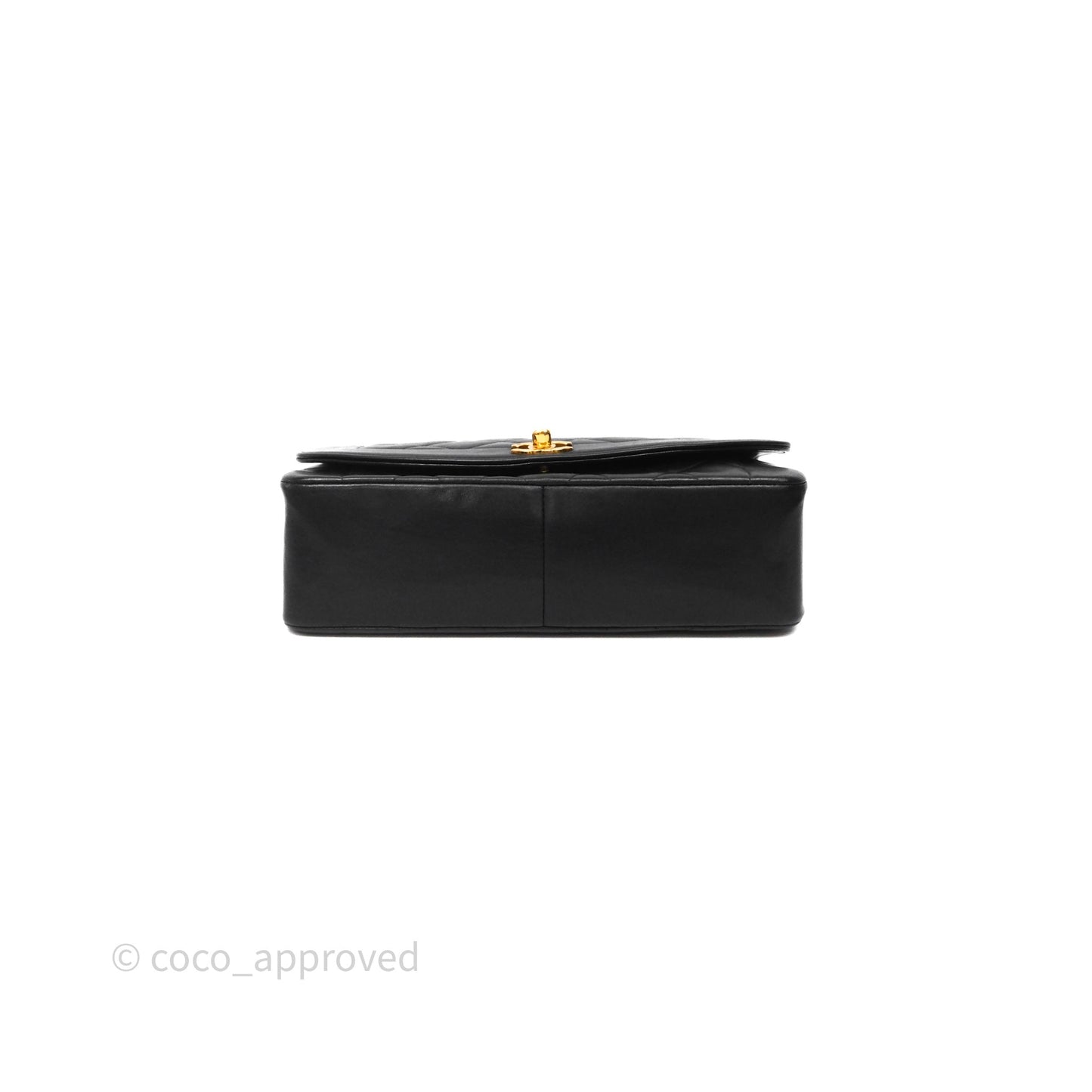 Chanel Vintage Medium Classic Diana Flap Bag Black Lambskin 24K Gold Hardware