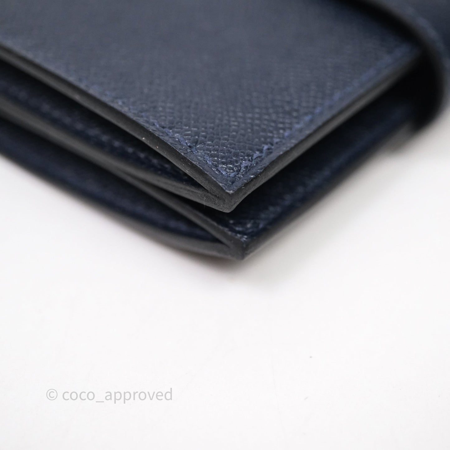 Hermès Bearn Mini Wallet Bleu Nuit 2Z Epsom Gold Hardware