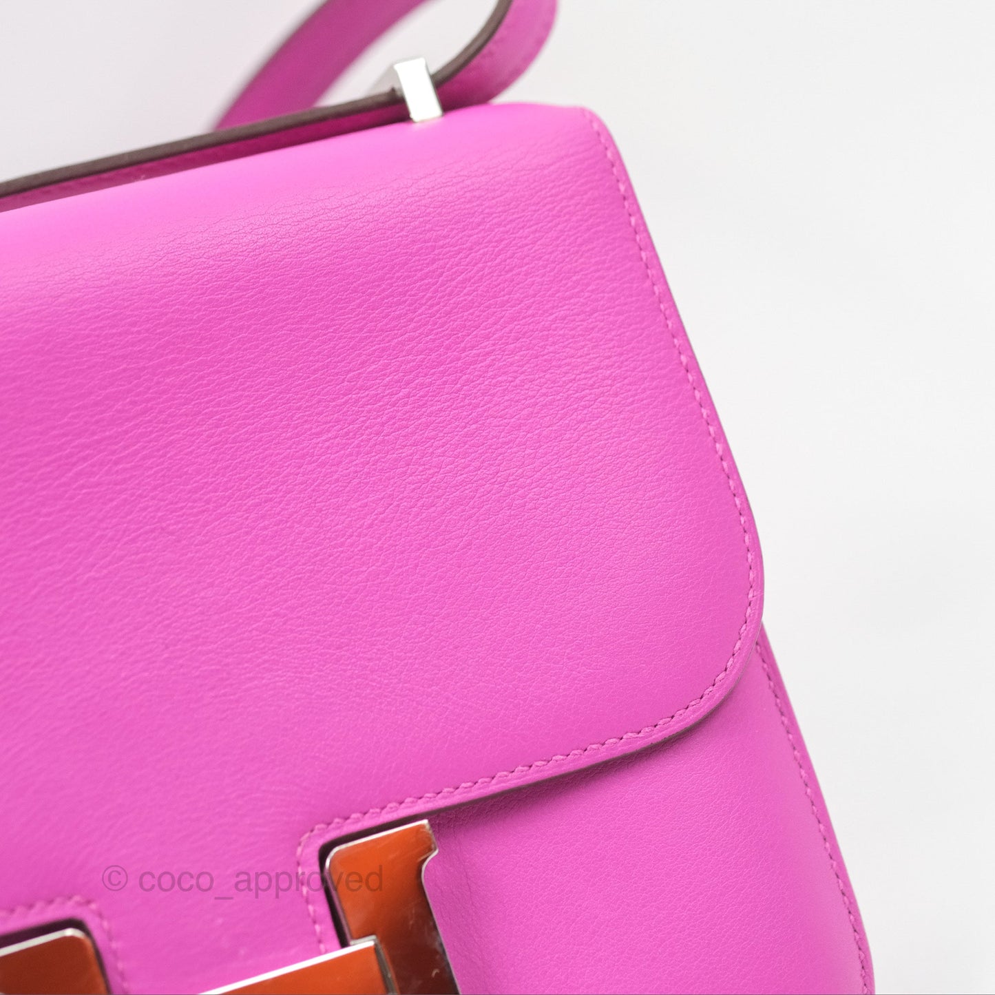 Hermès Constance Mini 18 Swift Magnolia/Orange Palladium Hardware