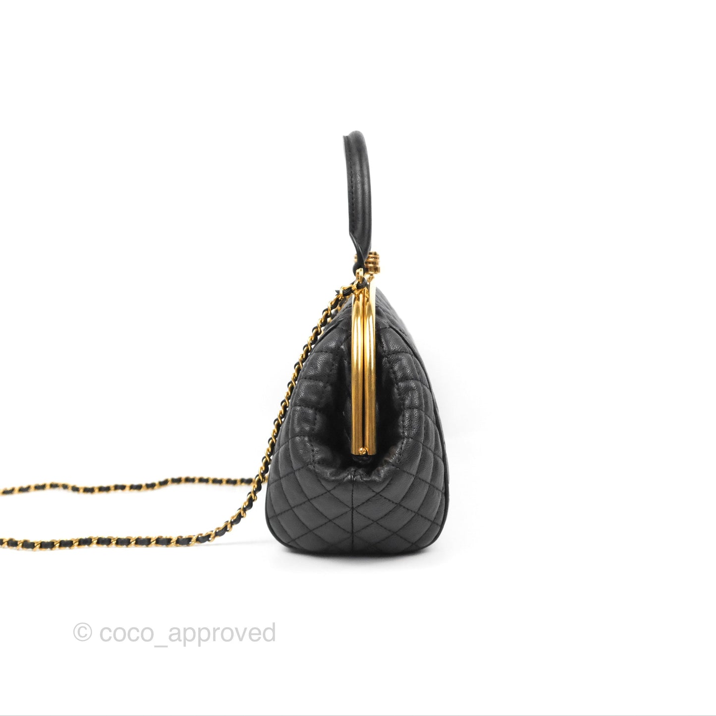 Chanel Paris Rome Colosseum Lock Bag Black Calfskin Antique Gold