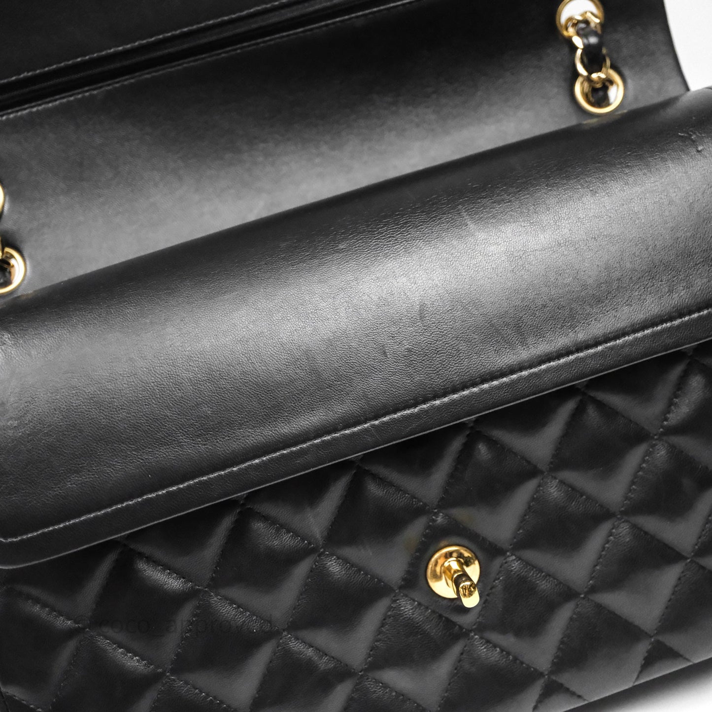 Chanel Classic Jumbo Double Flap Black Lambskin Bag Gold Hardware