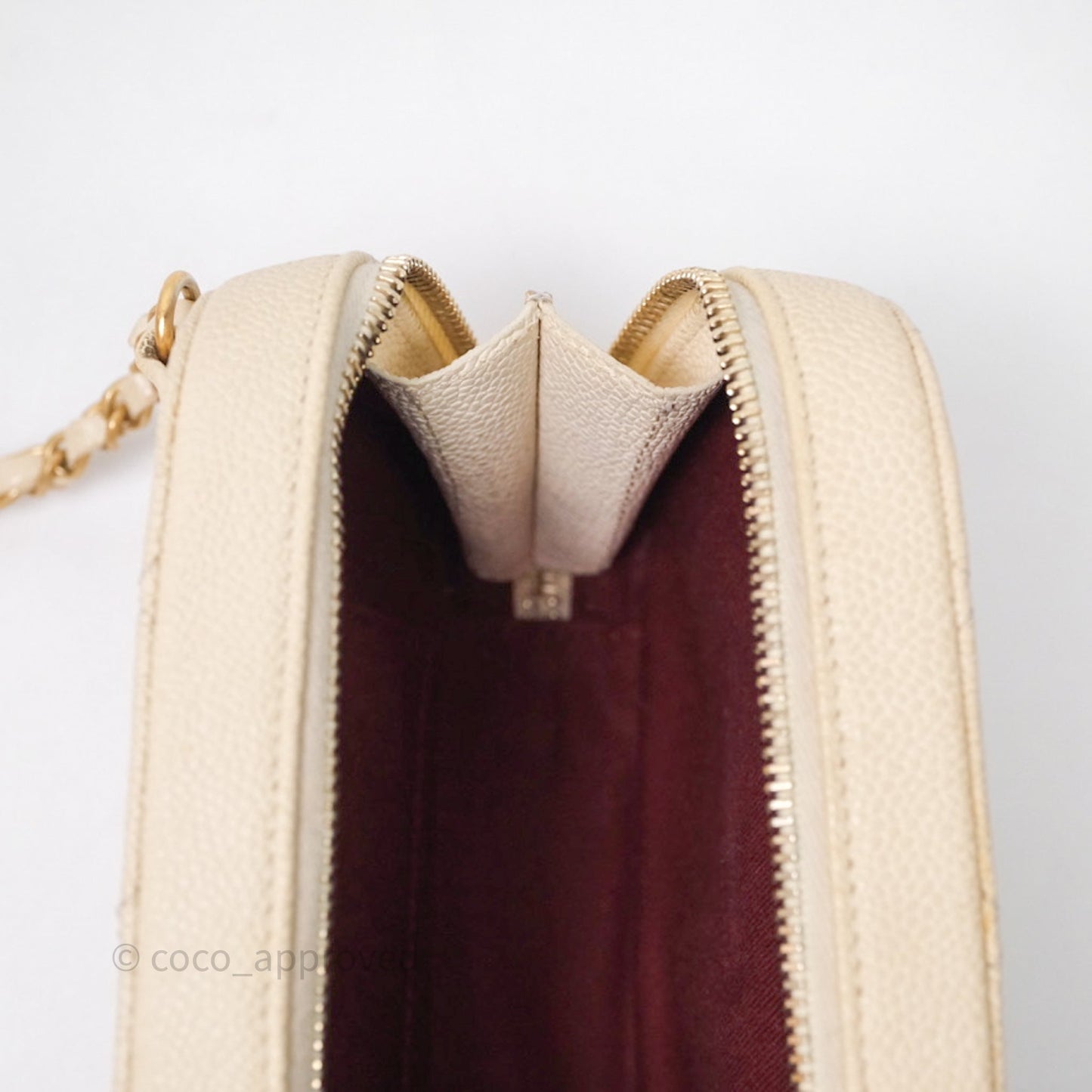 Chanel Quilted Caviar Waist Bag Ivory Aged Gold Hardware