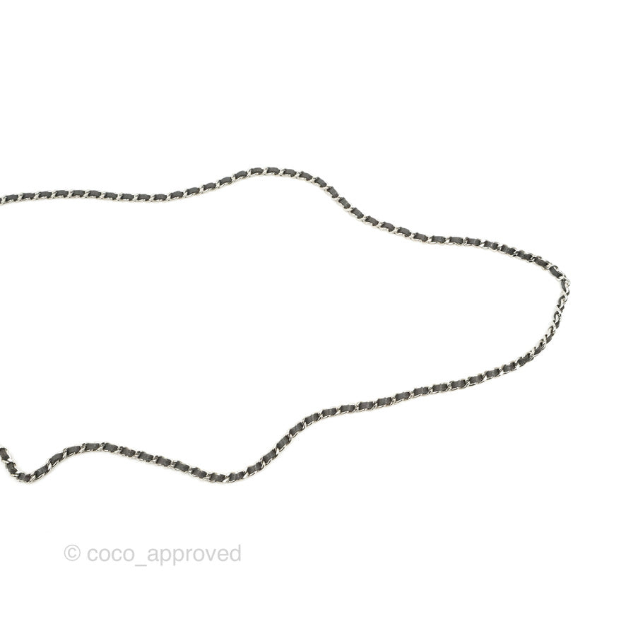 Chanel Half Moon Wallet on Chain WOC Dark Grey Caviar Silver Hardware