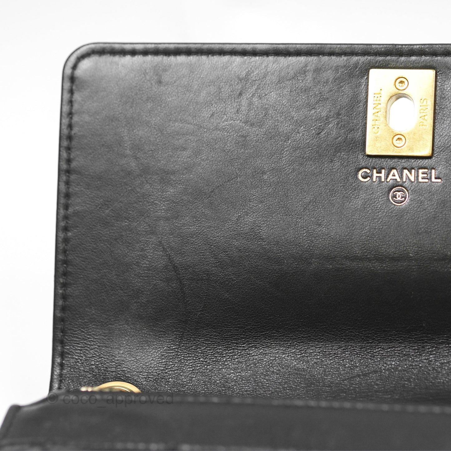 Chanel All Slide Wallet on Chain WOC Adjustable Chain Quilted Black Lambskin 22K