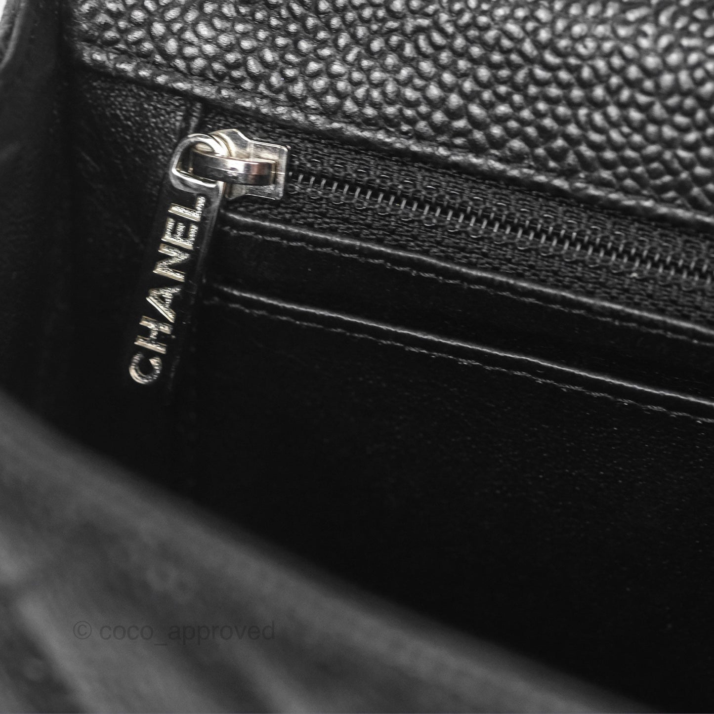 Chanel Mini Rectangular Flap Quilted Black Caviar Silver Hardware