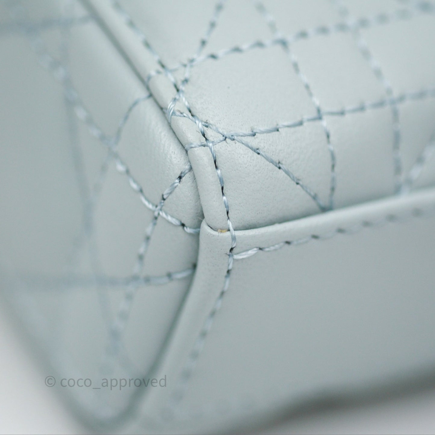 Christian Dior Micro Lady D-Joy Bag Baby Blue Lambskin Cannage Gold Hardware